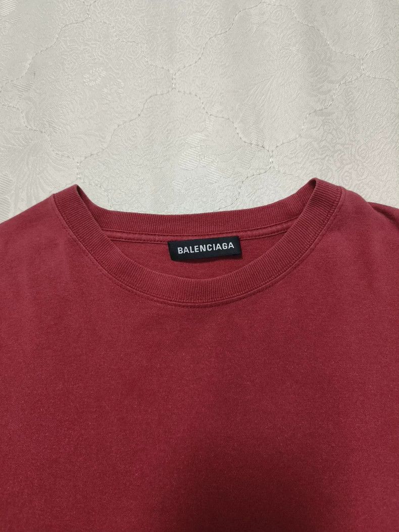 Balenciaga Balenciaga Small letter logo Burgundy short-sleeved T-shirt Size US XS / EU 42 / 0 - 3 Thumbnail