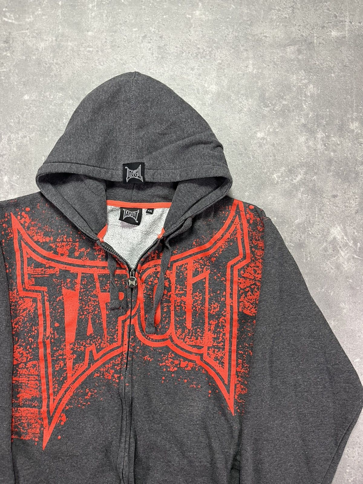 Tapout Tapout Big Splash Logo Grey Zip Hoodie XXL XL Affliction Size US XXL / EU 58 / 5 - 4 Thumbnail