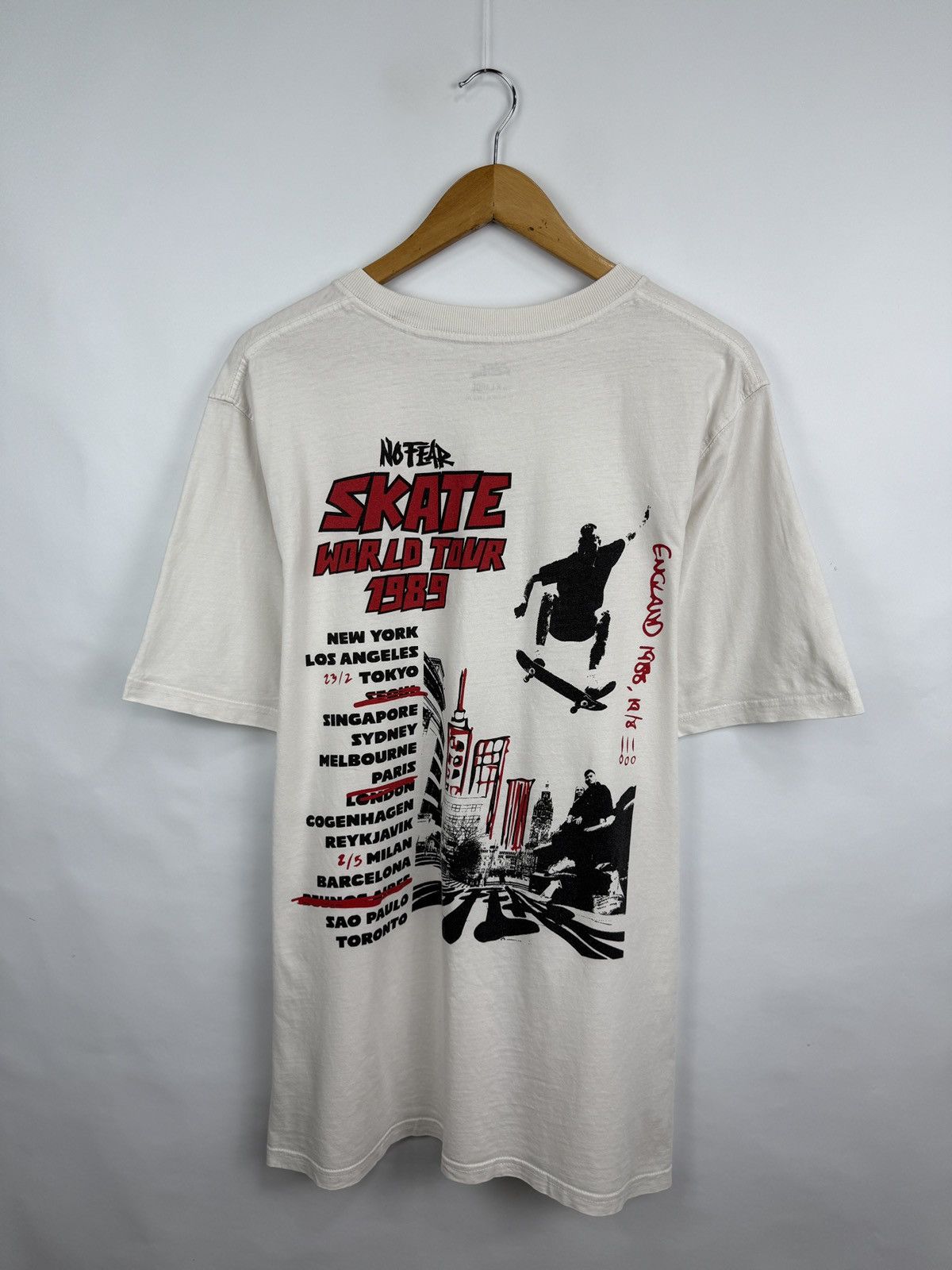 No Fear 💀🇺🇸 No Fear Skate World Tour 1989 Rare T-Shirt Retro Hype Size US XL / EU 56 / 4 - 4 Thumbnail