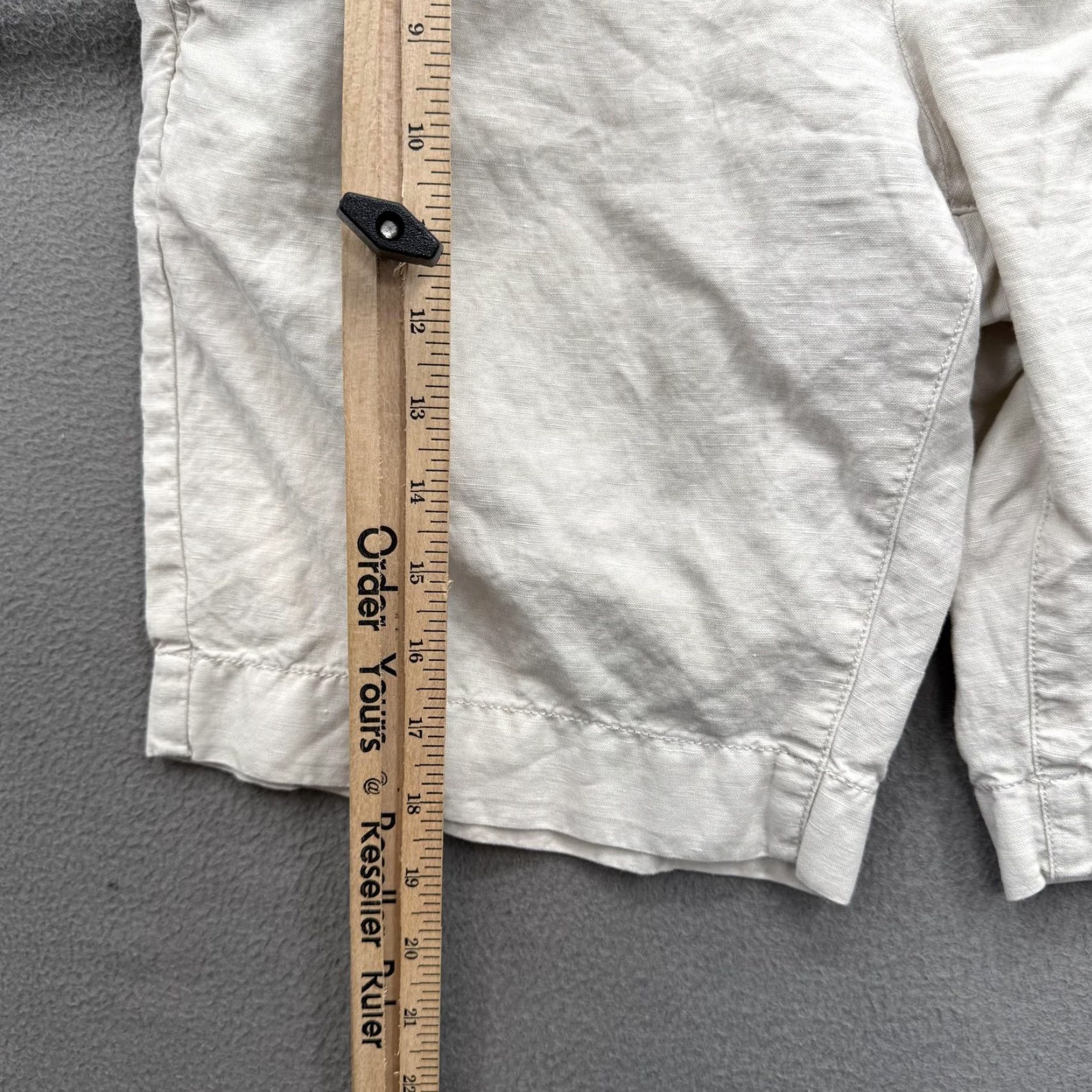 Faherty Faherty Shorts Mens 29 Beige Linen Cotton Chino Drawstring 9 Inseam Casual Beach Size US 29 - 6 Thumbnail