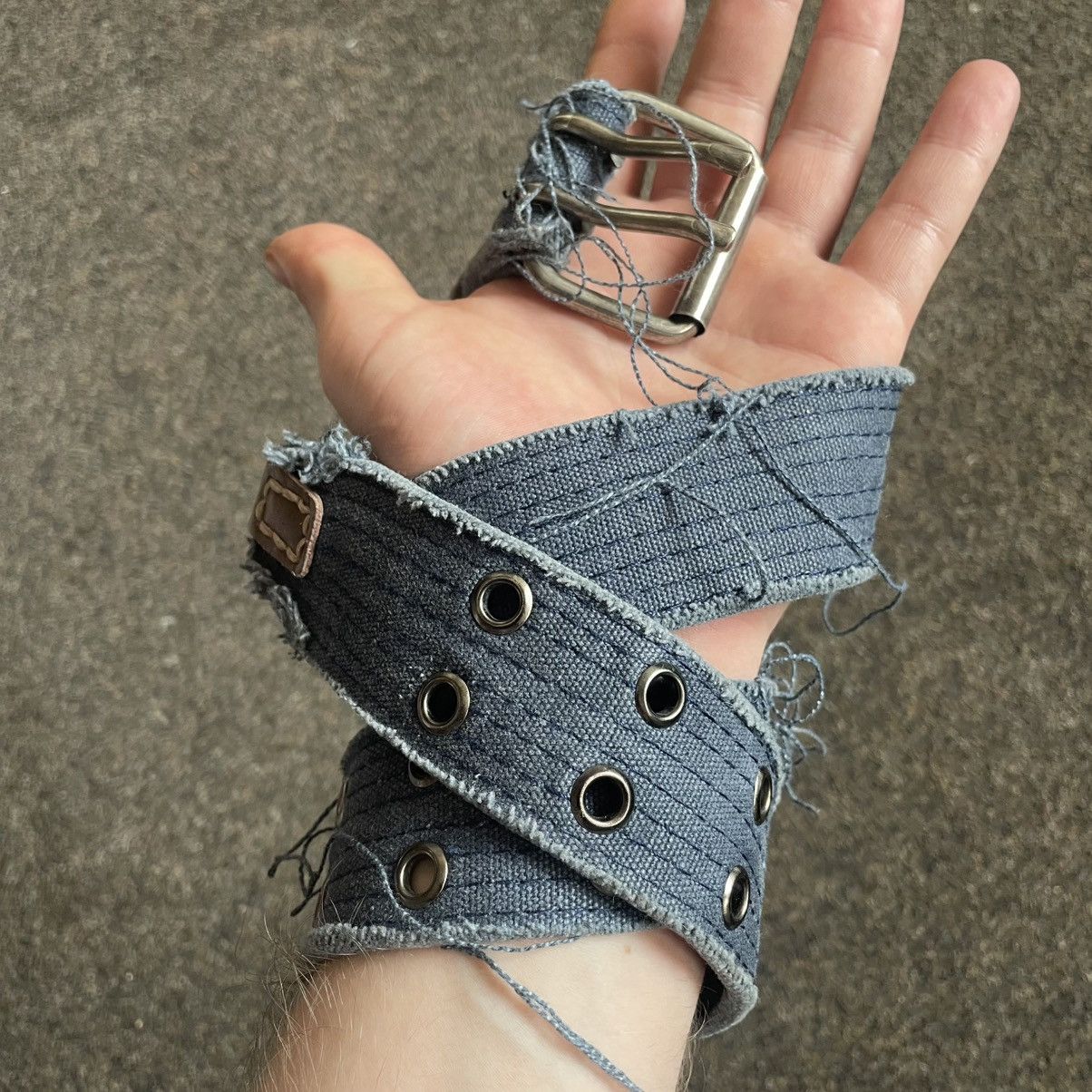 Vintage Vintage 90s Japanese Archive Denim Belt Goth Alt Graphic OS Size ONE SIZE - 2 Thumbnail