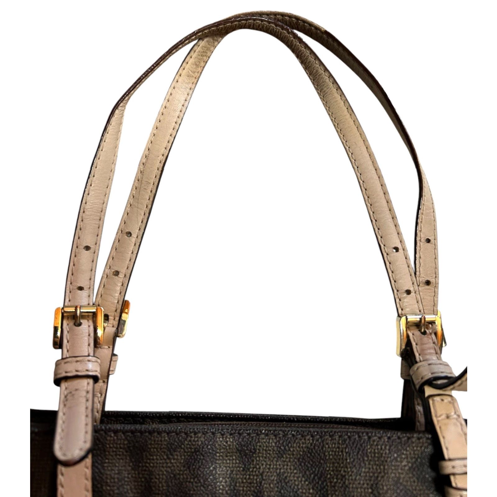 Vintage Michael Kors Jet Set Travel Brown Tote Shoulder HandBag Purse Women’s Leather Exterior Tote Bag Size ONE SIZE - 7 Thumbnail