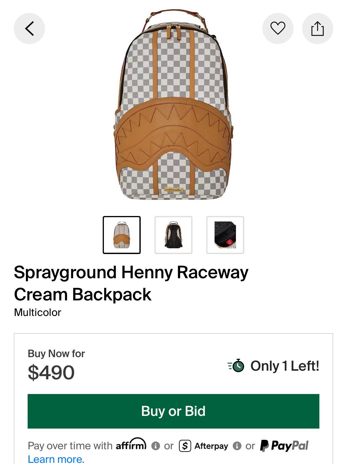 Sprayground Sprayground Henny Raceway Cream Backpack Size ONE SIZE - 8 Thumbnail