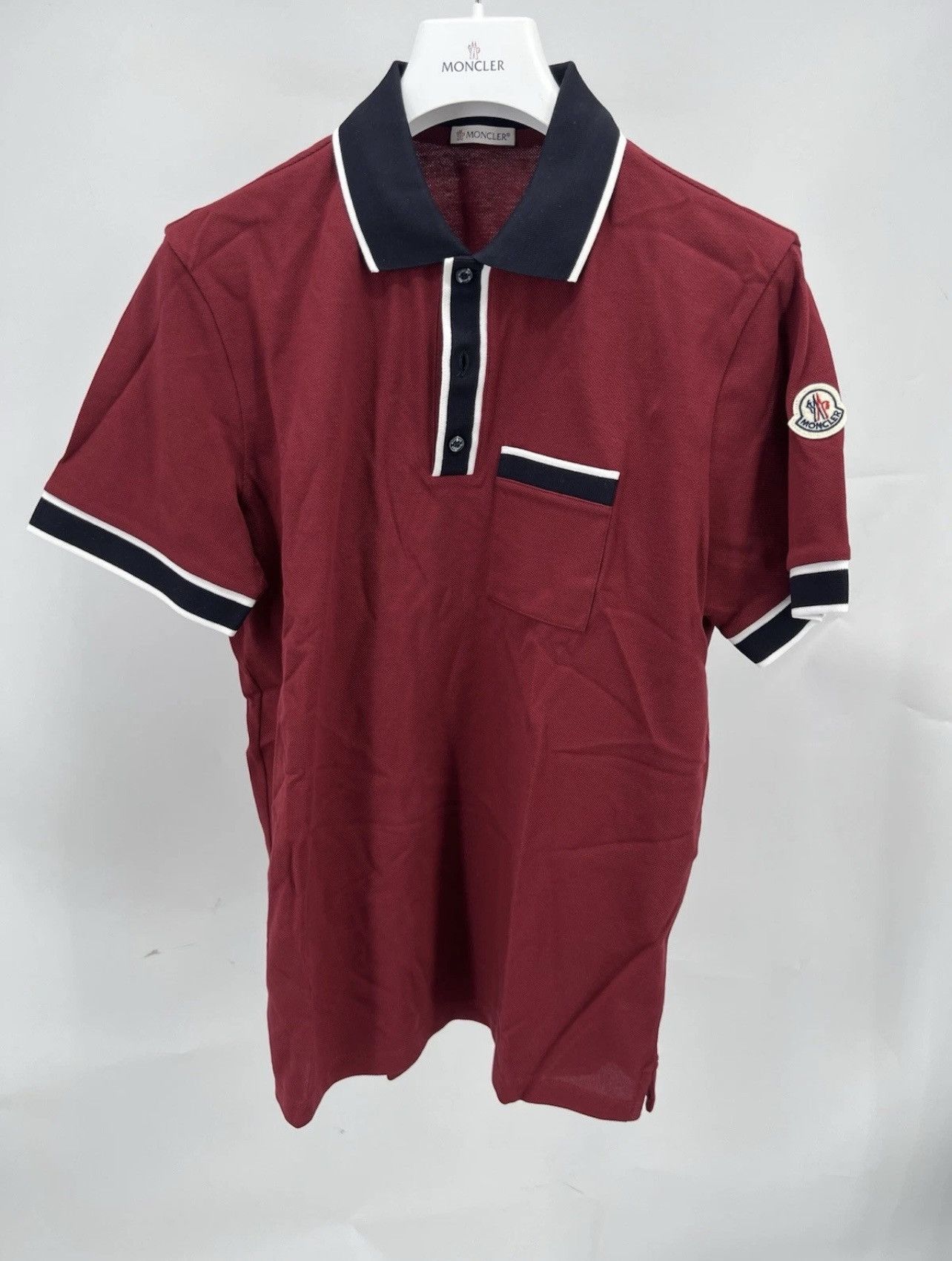 Moncler Moncler Polo Shirt Burgundy Size S RRP $450 Size US S / EU 44-46 / 1 - 1 Thumbnail