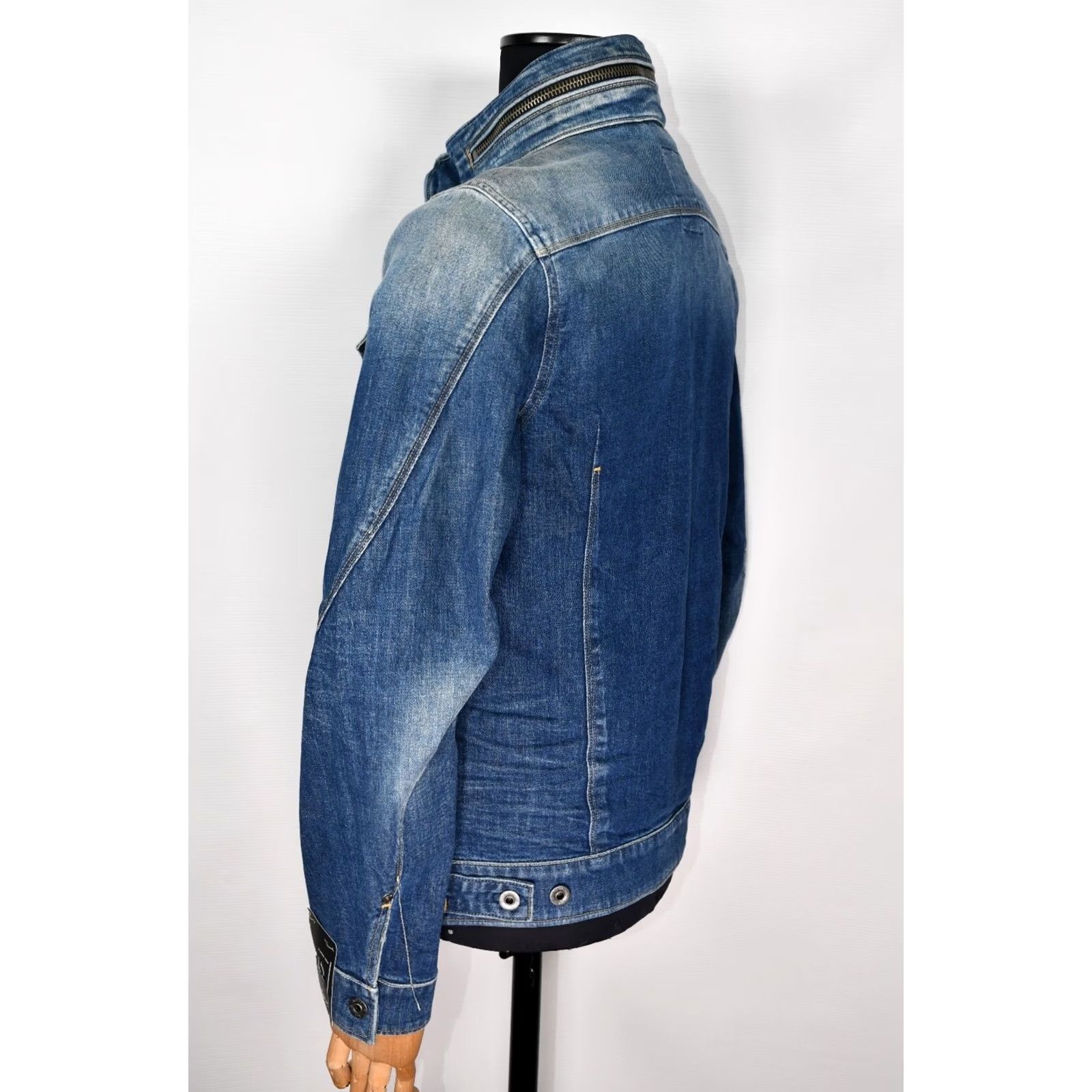 G-Star G-Star Arc Chopper 3D Slim Jacket DK Aged Restored Wils Stretch Denim size L Men Jacket Denim Size US L / EU 52-54 / 3 - 2 Thumbnail