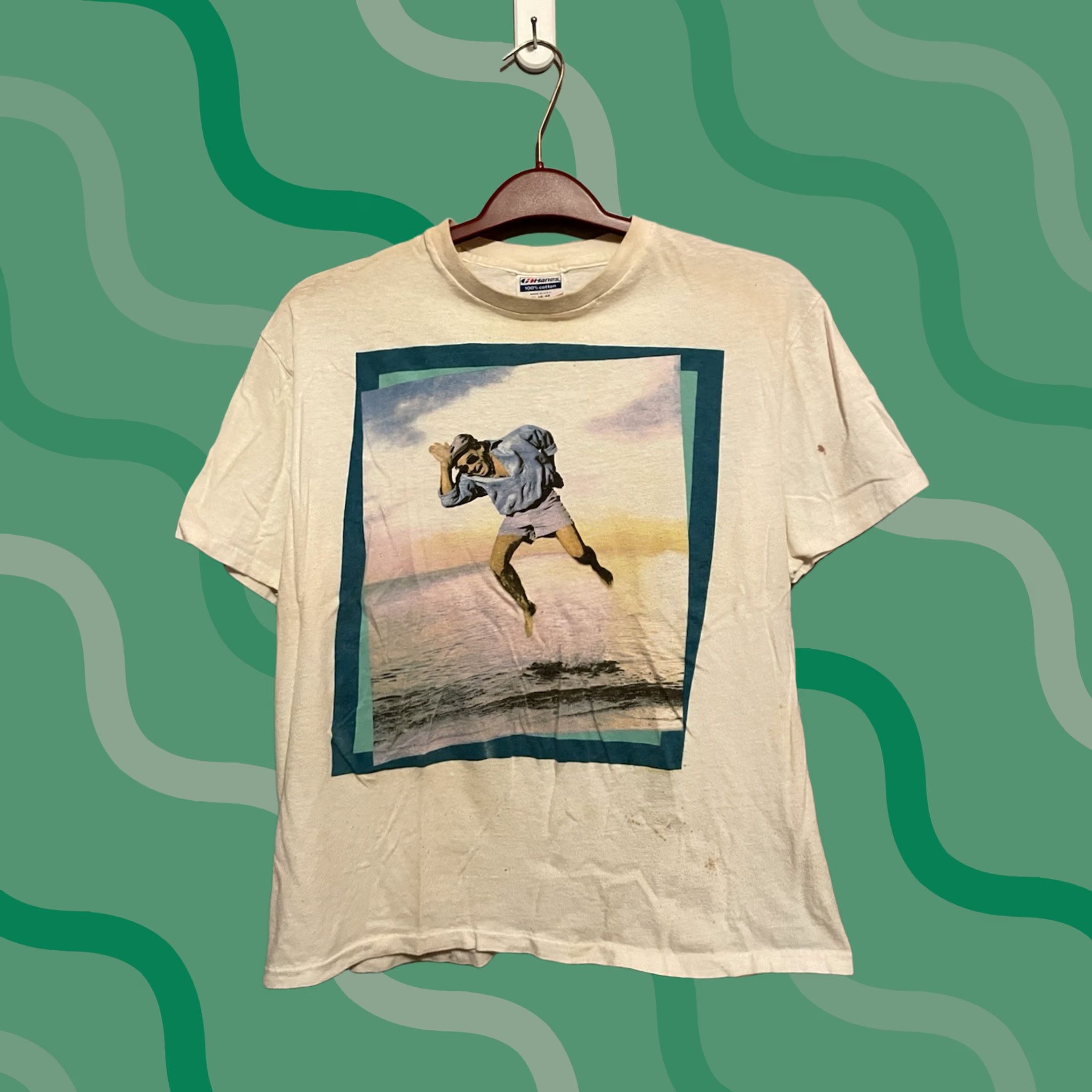 Hanes VINTAGE Hanes Jimmy Buffett Hot Water Tour Shirt XL Men White C383 Distressed T-Shirt Size US XL / EU 56 / 4 - 1 Thumbnail