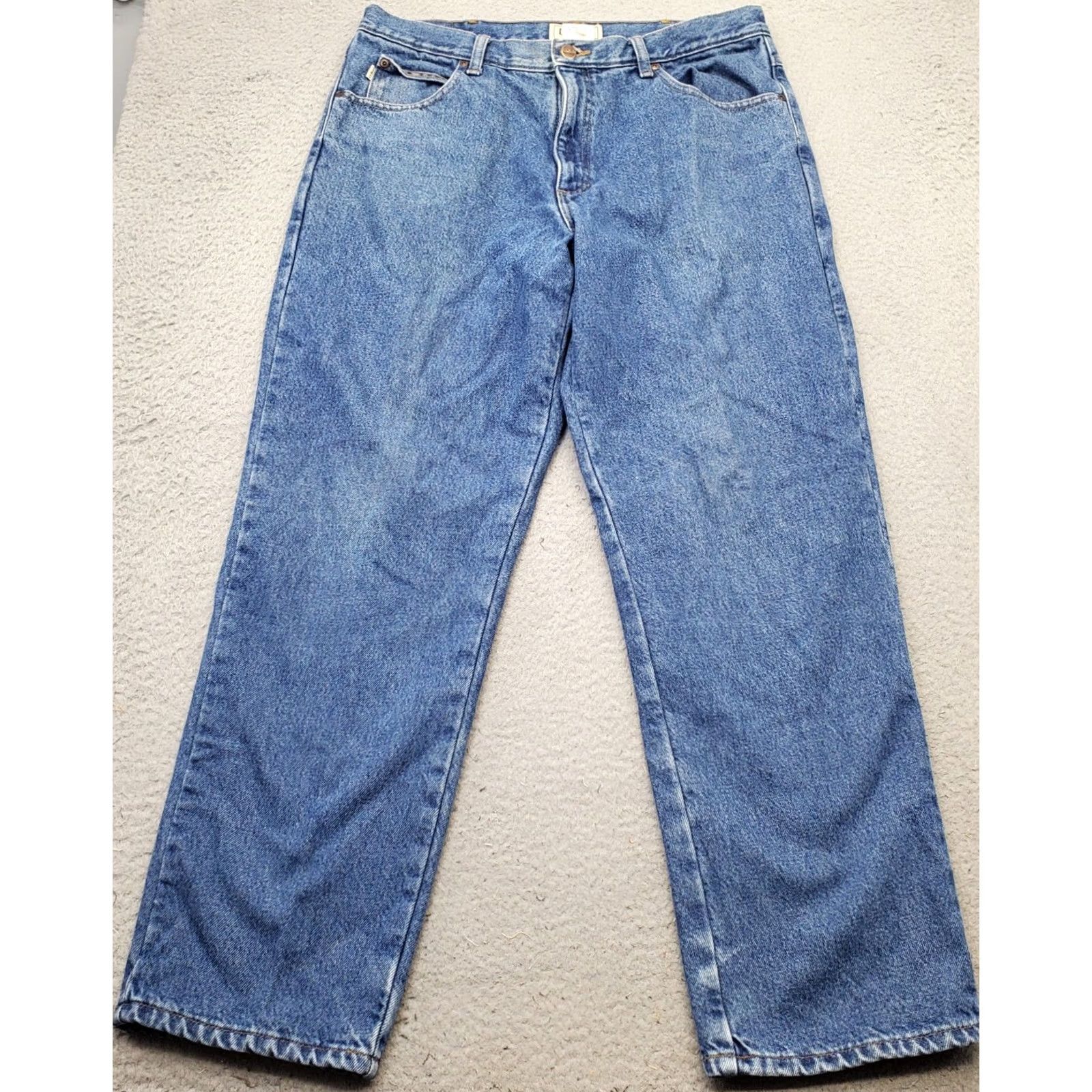 Vintage L.L.Bean Jeans Mens 35x30 Blue Denim Straight Leg 5-Pocket Regular Fit Size 35 Mens Size US 35 - 2 Thumbnail