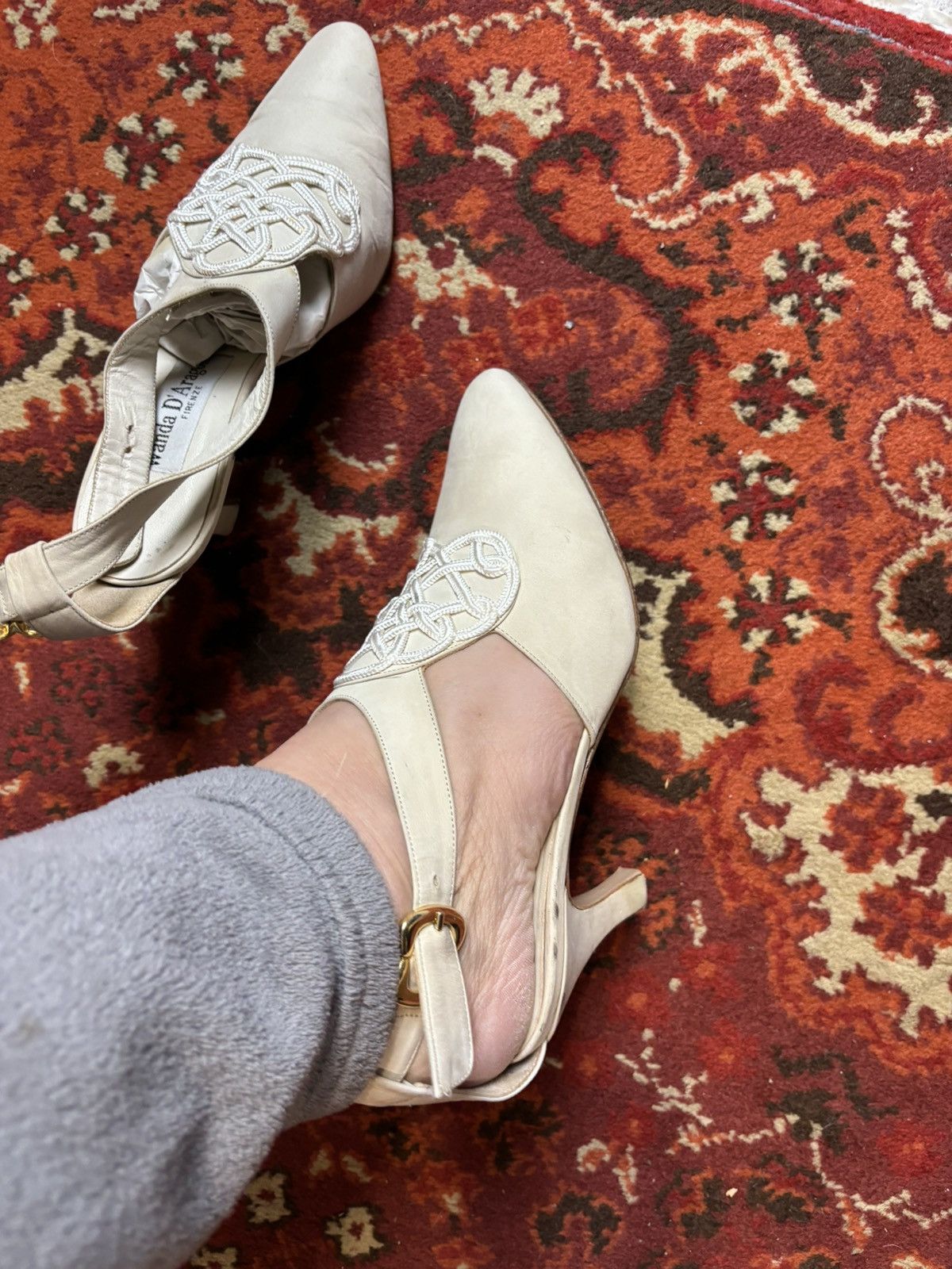 Designer × Japanese Brand × Vintage Vintage avant garde beige wanda d’aragona opium heels Size US 7 / IT 37 - 9 Thumbnail