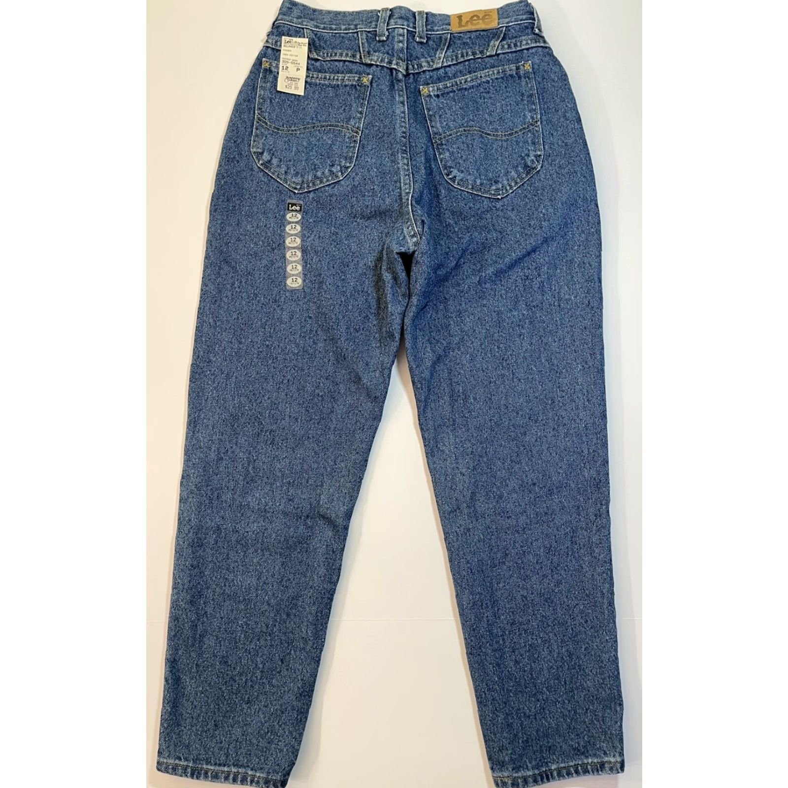 Lee VINTAGE Lee Rider Jeans Womens High Rise Mom Denim Blue 12P Petite 30in Inseam USA 80s 90s Size 34" / US 12 / IT 48 - 3 Thumbnail