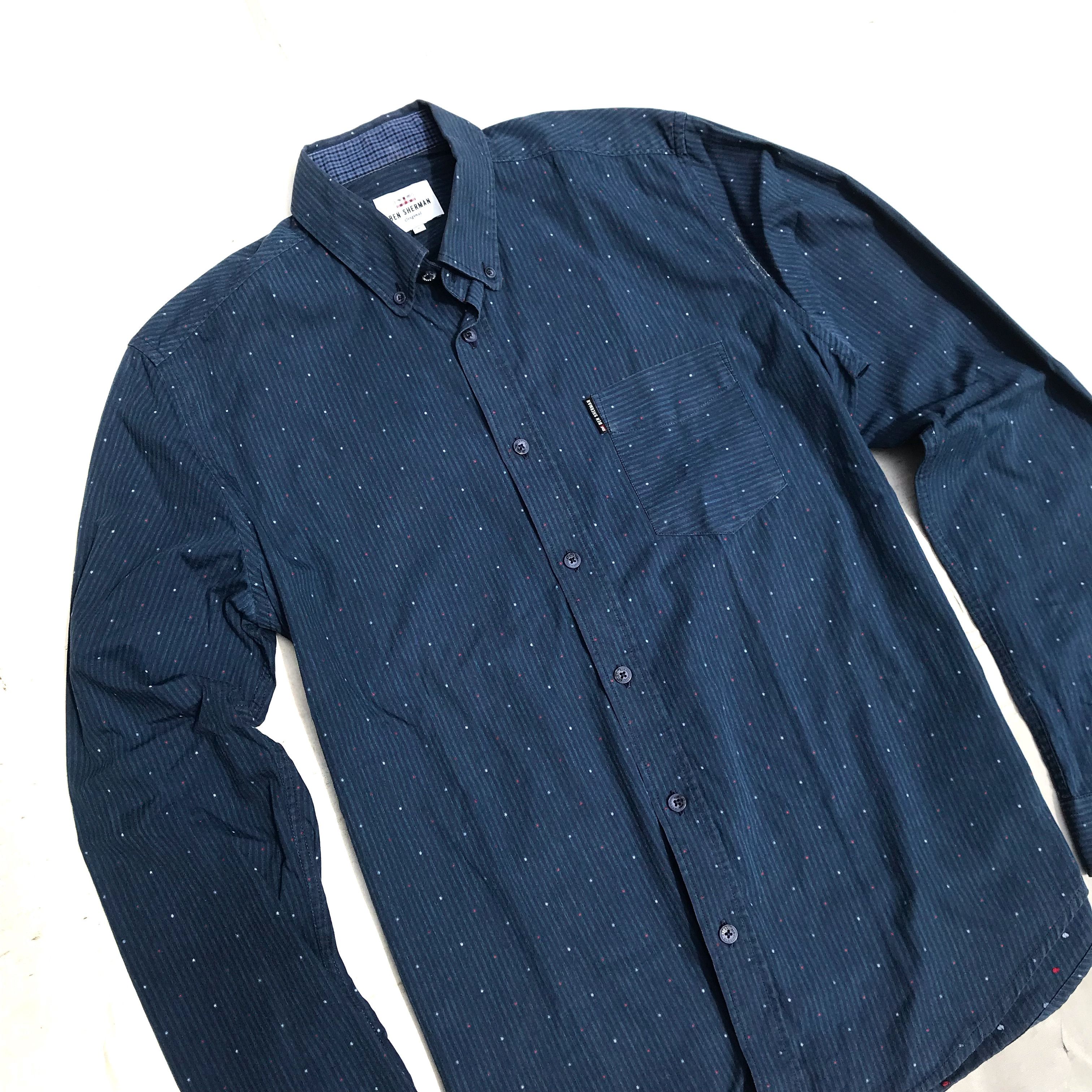 Ben Sherman Ben Sherman button down shirt navy blue polkadot stripe Size US S / EU 44-46 / 1 - 2 Thumbnail