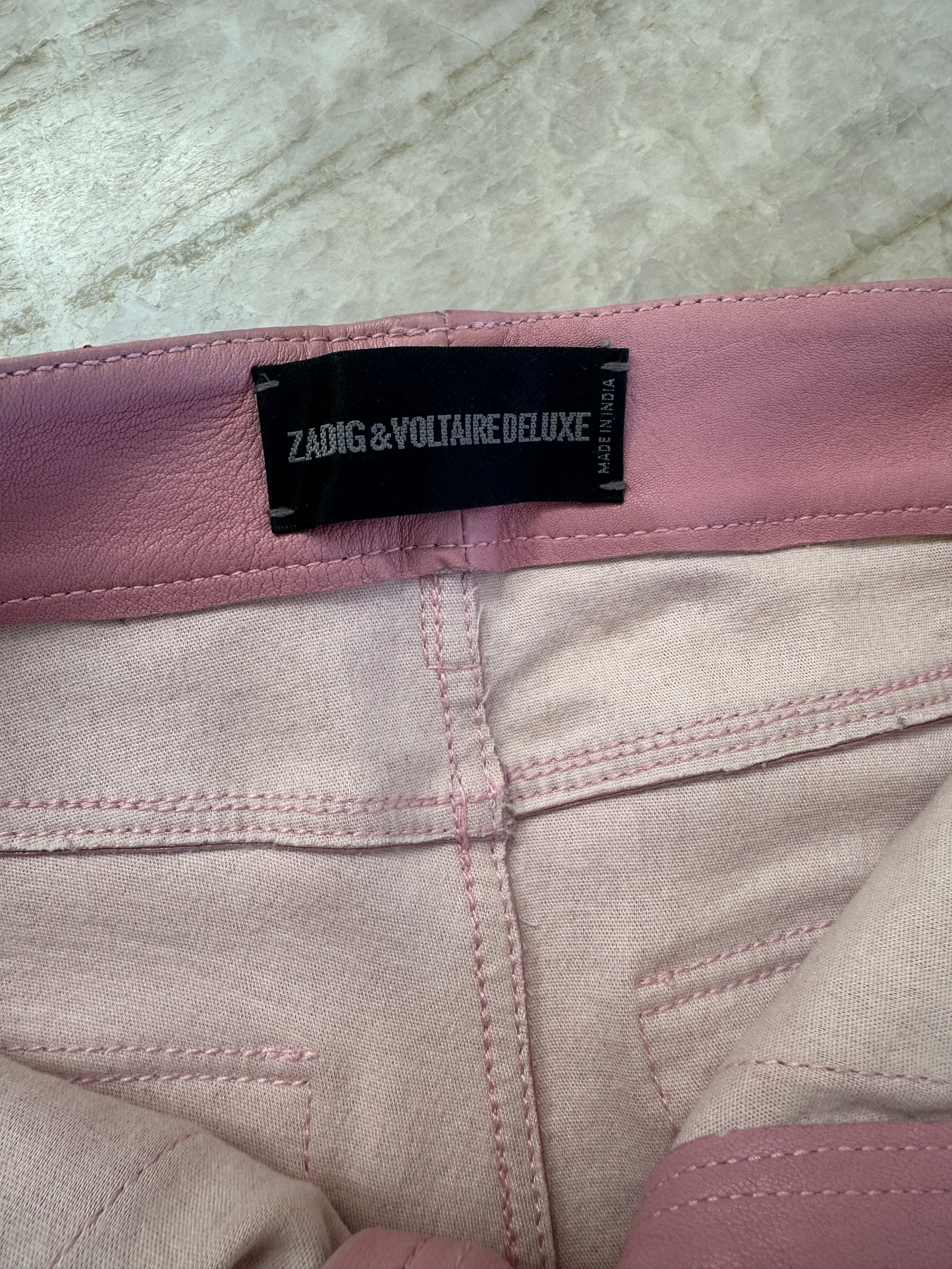 Zadig & Voltaire Zadig & Voltaire Pink Leather Pants Size 25" / US 0 / IT 36 - 4 Thumbnail