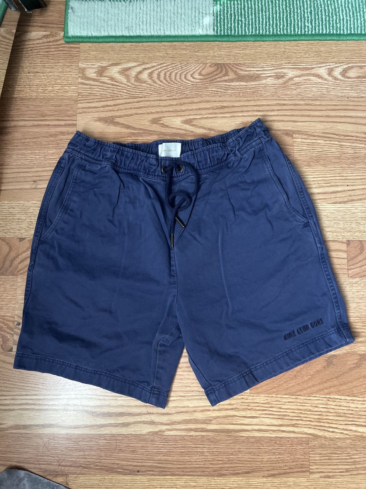 image of Aime Leon Dore Aimé Leon Dore Ss20 Twill Logo Shorts Ald Blue/navy Blue, Men's (Size 32)