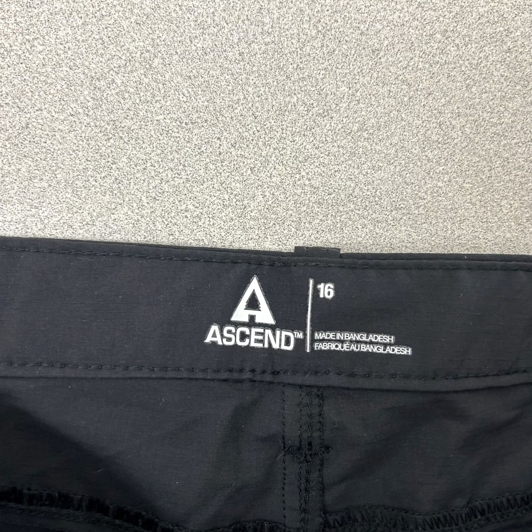 ASCENO Ascend Womens Explorer Cargo Pants Black 16 Lightweight Stretch Convertible Cargo Hiking Pants Womens Regular Size 38" / US 16 / IT 52 - 4 Thumbnail