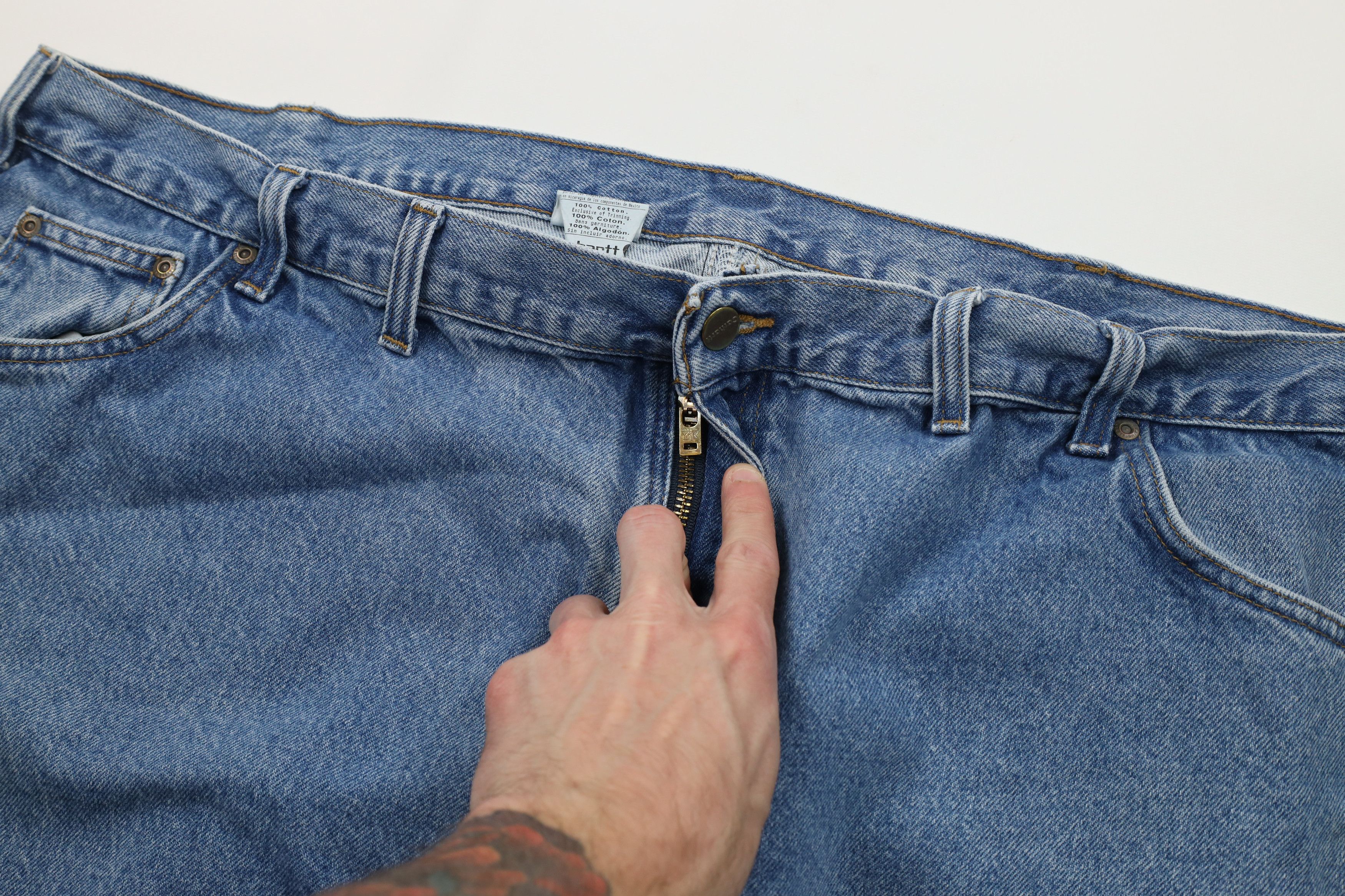 Carhartt × Vintage Vintage Carhartt Spell Out Relaxed Fit Denim Jeans Blue Size US 44 / EU 60 - 7 Thumbnail