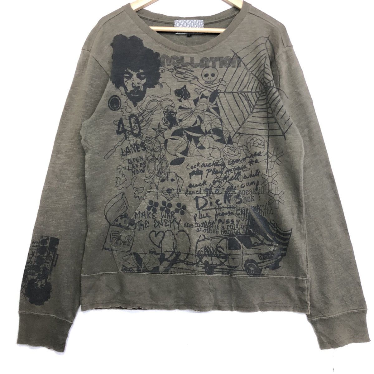 Beams Japan BEAMS JIMI HENDRIX ILLUSTRATION DISSTRESS DESIGN SWEATSHIRT Size US M / EU 48-50 / 2 - 3 Thumbnail
