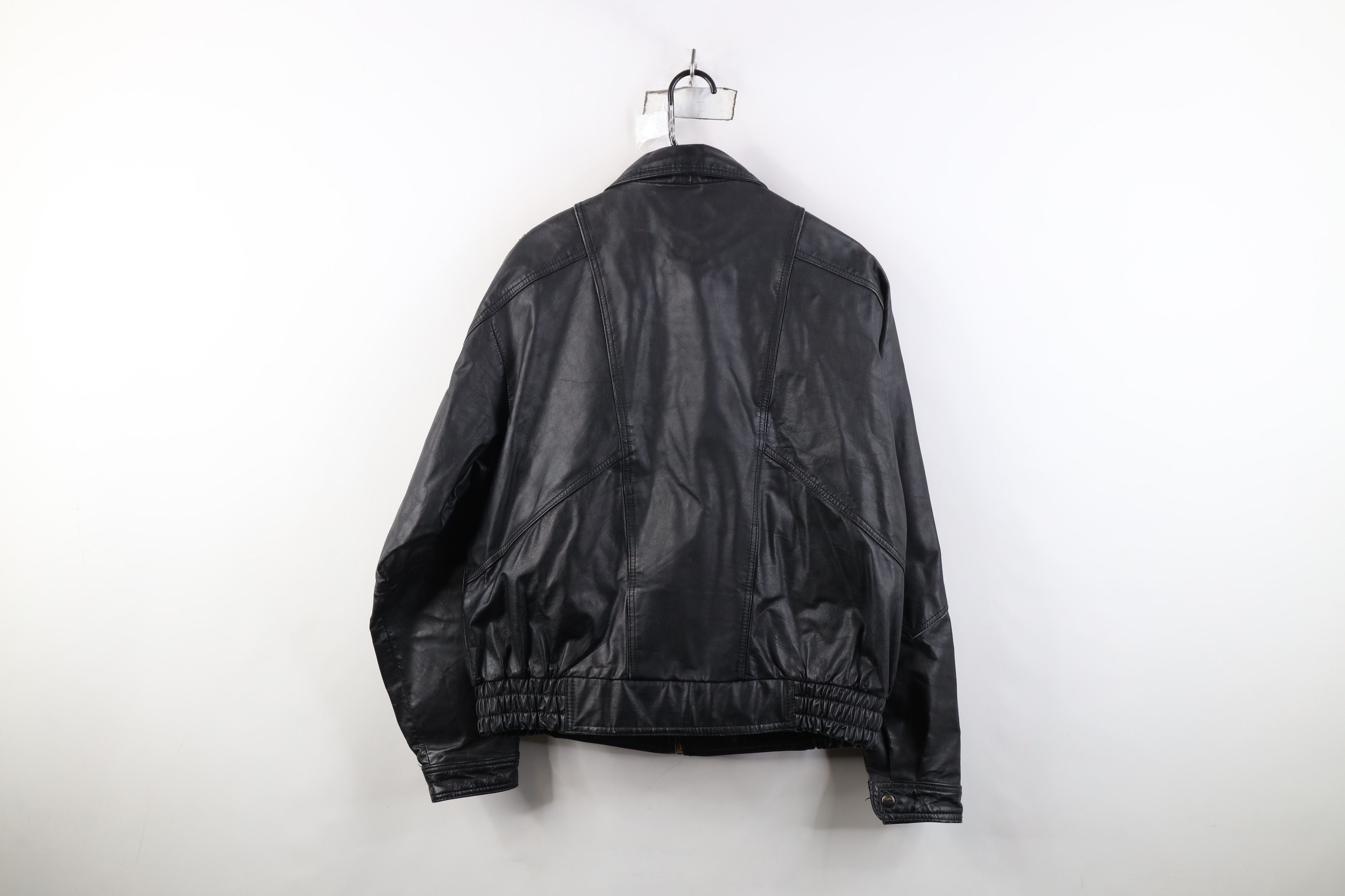 Vintage Vintage 90s Streetwear Full Zip Leather Flight Bomber Jacket Size US L / EU 52-54 / 3 - 13 Thumbnail