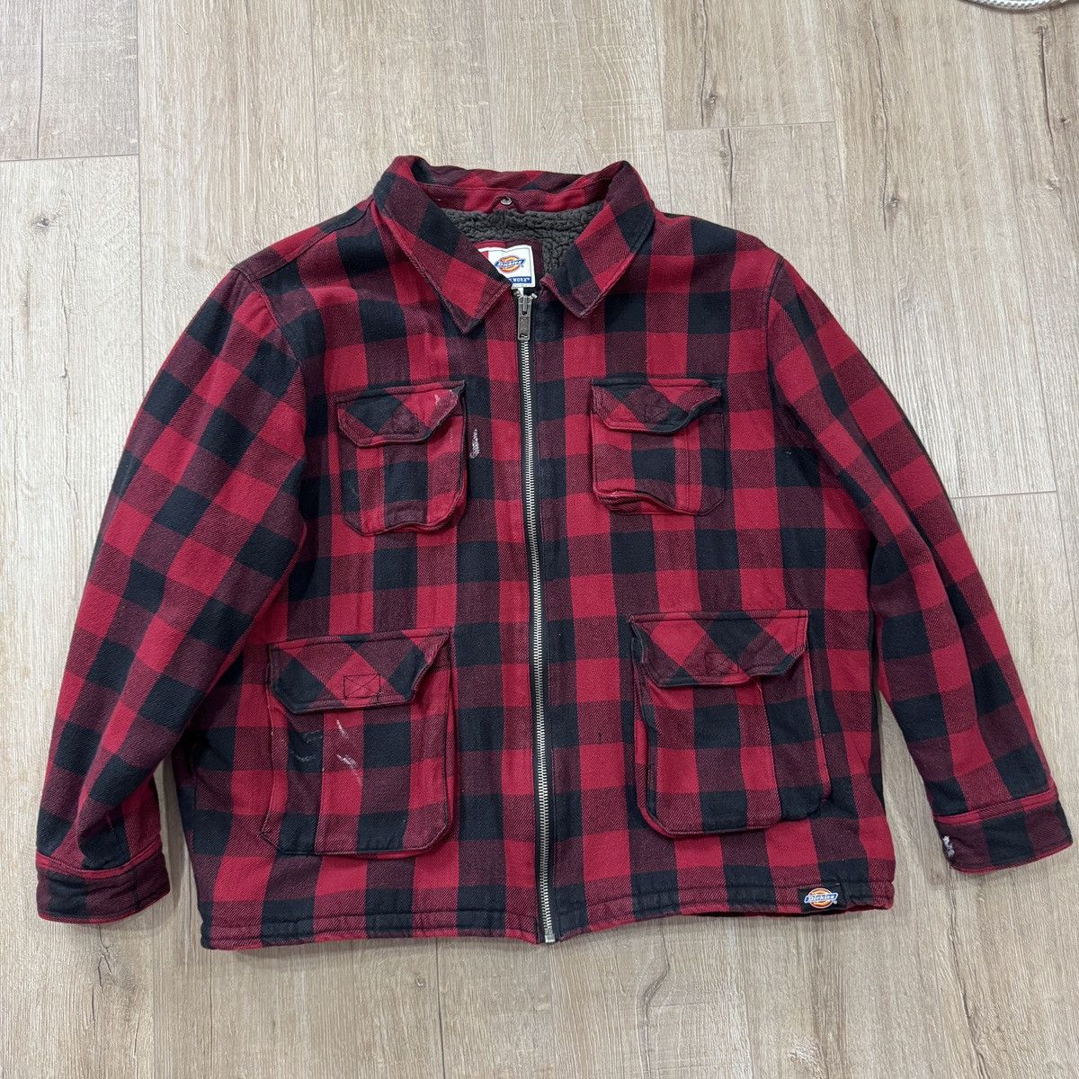 Dickies Men's Wool Checked Workwear Jacket 4XL