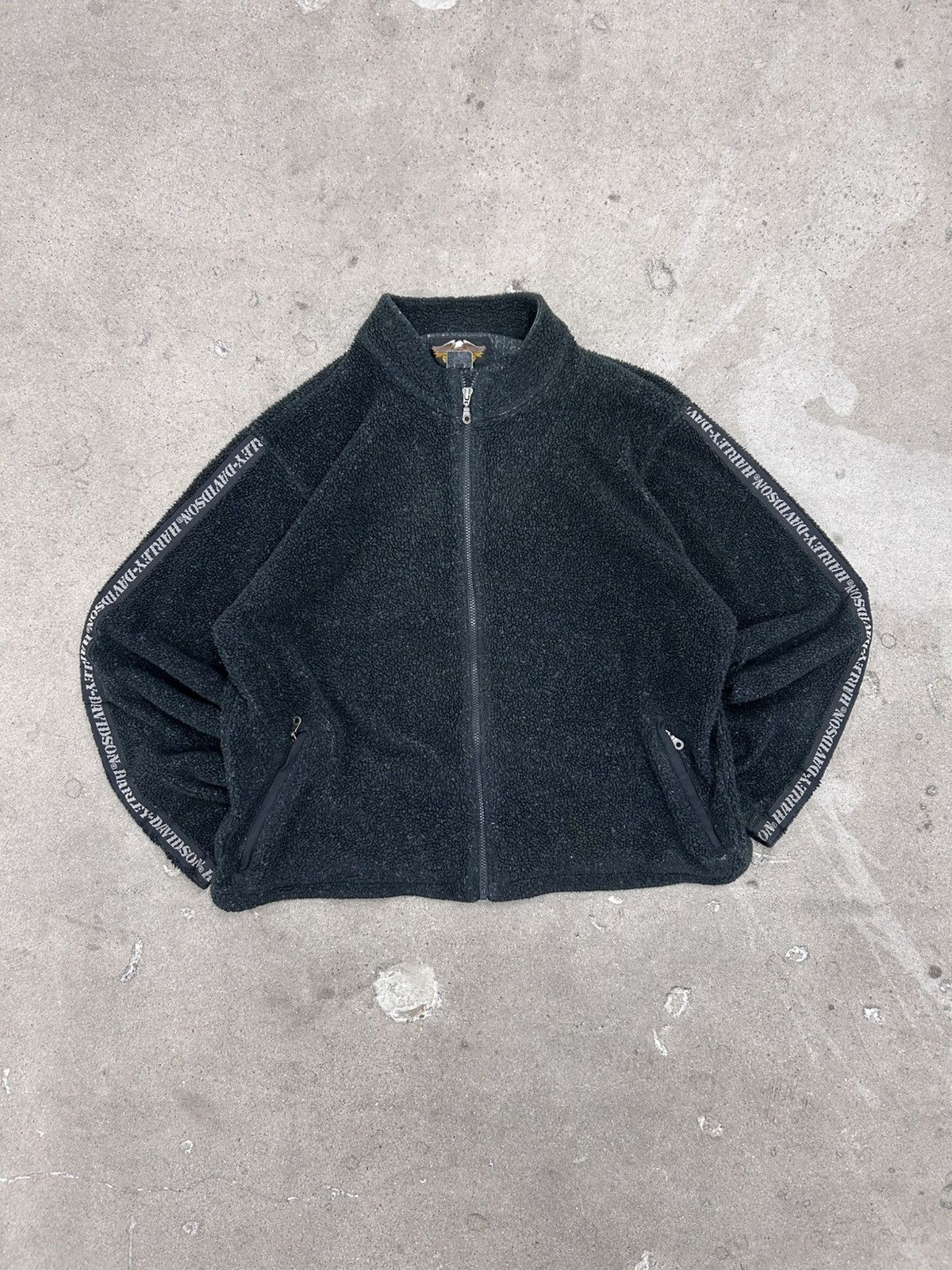 Harley Davidson × Vintage Harley-Davidson Motorcycle Men’s Vintage Zip Sherpa Fleece Size US XXL / EU 58 / 5 - 2 Thumbnail