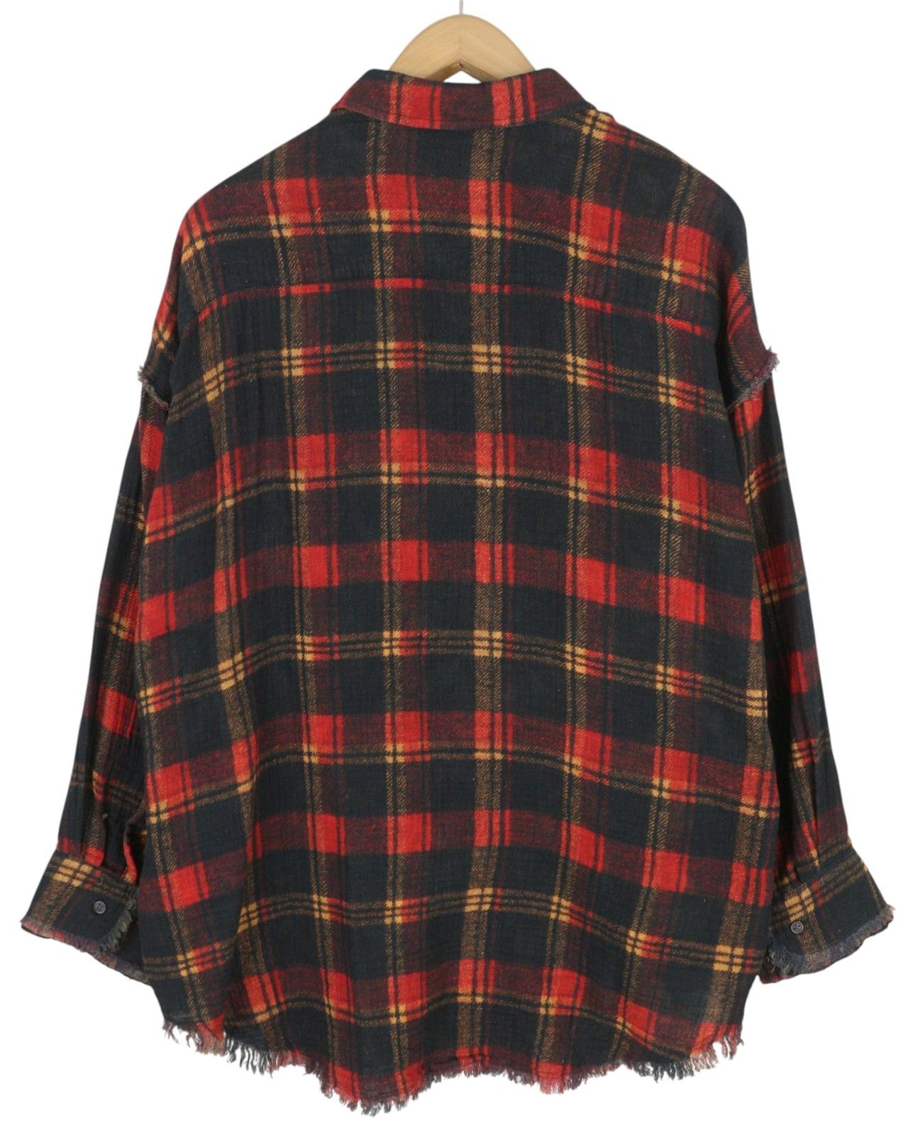 R13 REVERSIBLE DROP NECK S Red Plaid With Leaf Camo 86561 Size S / US 4 / IT 40 - 2 Thumbnail