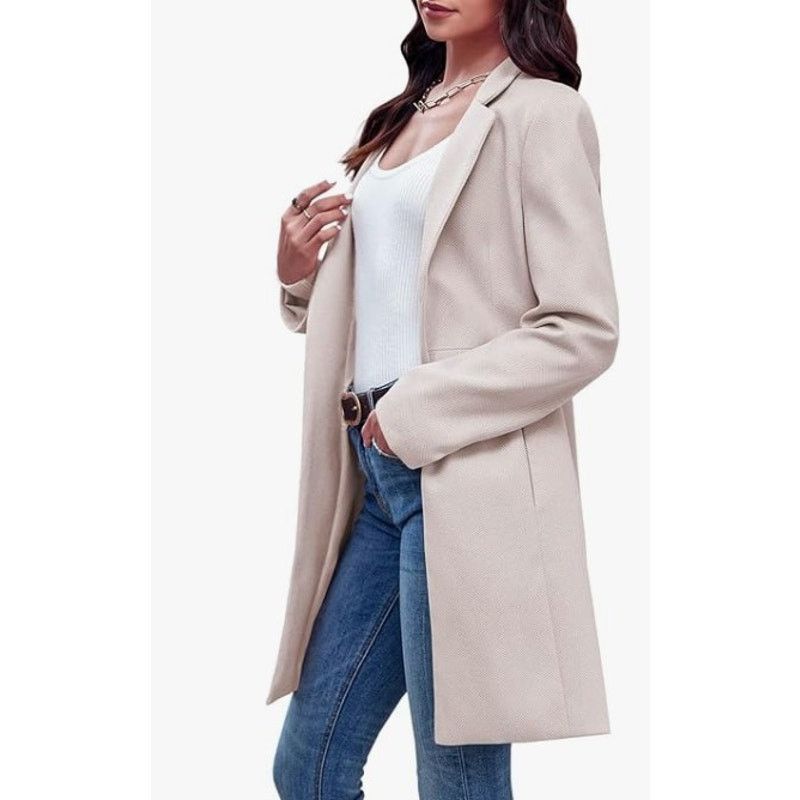 The Unbranded Brand Womens Wool Blend Long Pea Coats Slim FitOvercoat SIZE LARGE Size L / US 10 / IT 46 - 4 Thumbnail