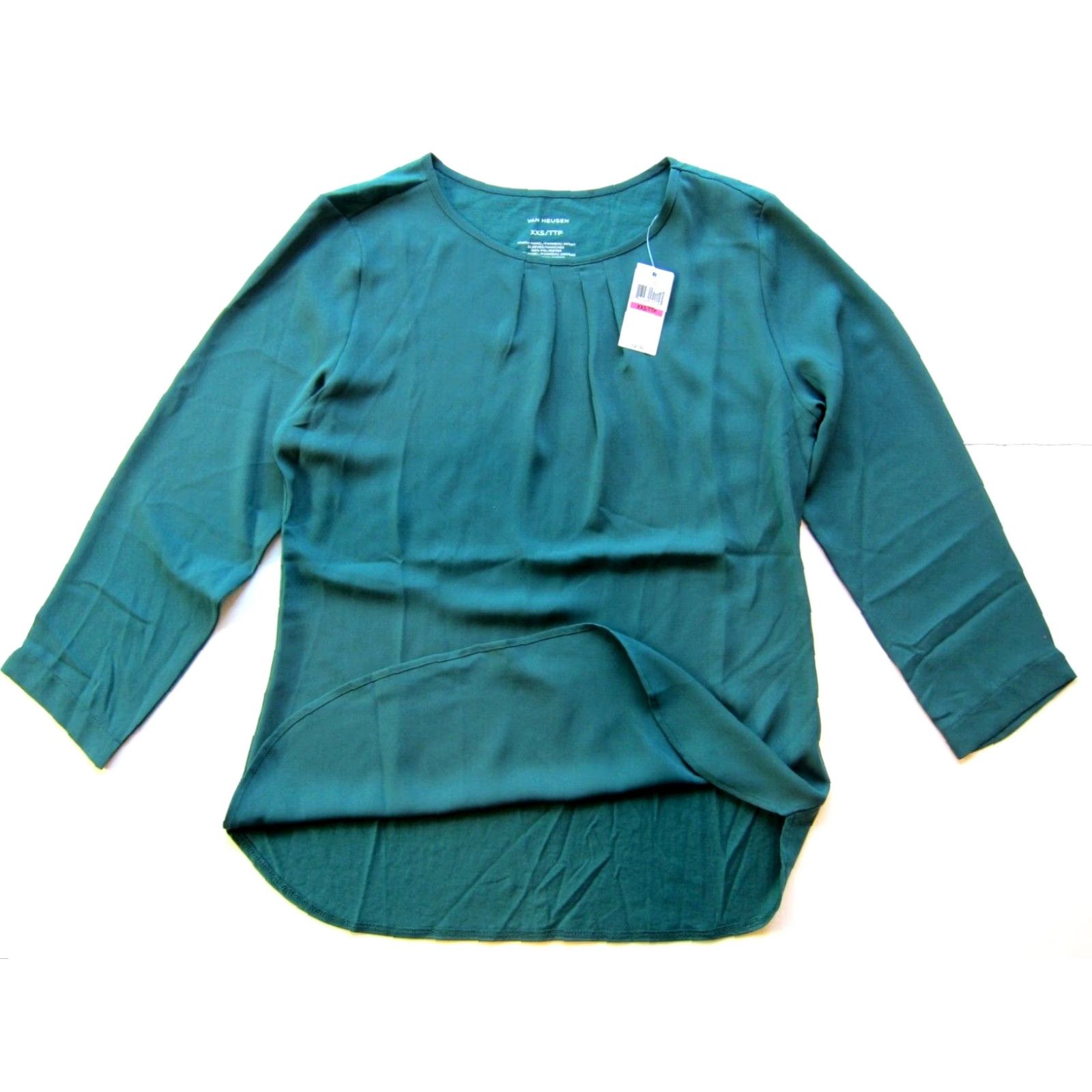 Van Heusen NWT Van Heusen Green 3/4 Sleeve Round Neck Tunic Blouse Woman XXS Size XXS / US 00 / IT 34 - 6 Thumbnail