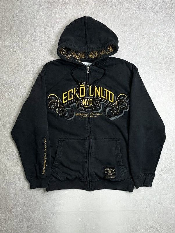 Vintage Ecko Unltd Big Logo Archival Zip Hoodie S
