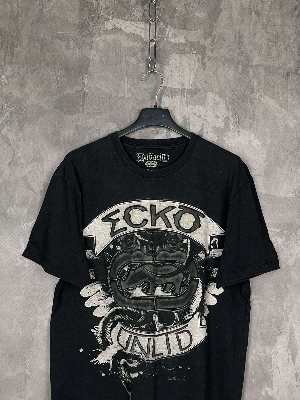 Ecko Unltd. × Vintage Vintage Y2K Ecko Unltd Affliction Style Black Skull T-Shirt Size US M / EU 48-50 / 2 - 2 Thumbnail