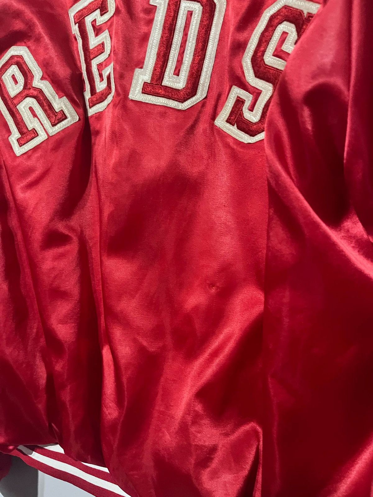 MLB × Vintage Vintage 80’s Satin Cincinnati Reds chalk line Jacket Size US XL / EU 56 / 4 - 10 Thumbnail