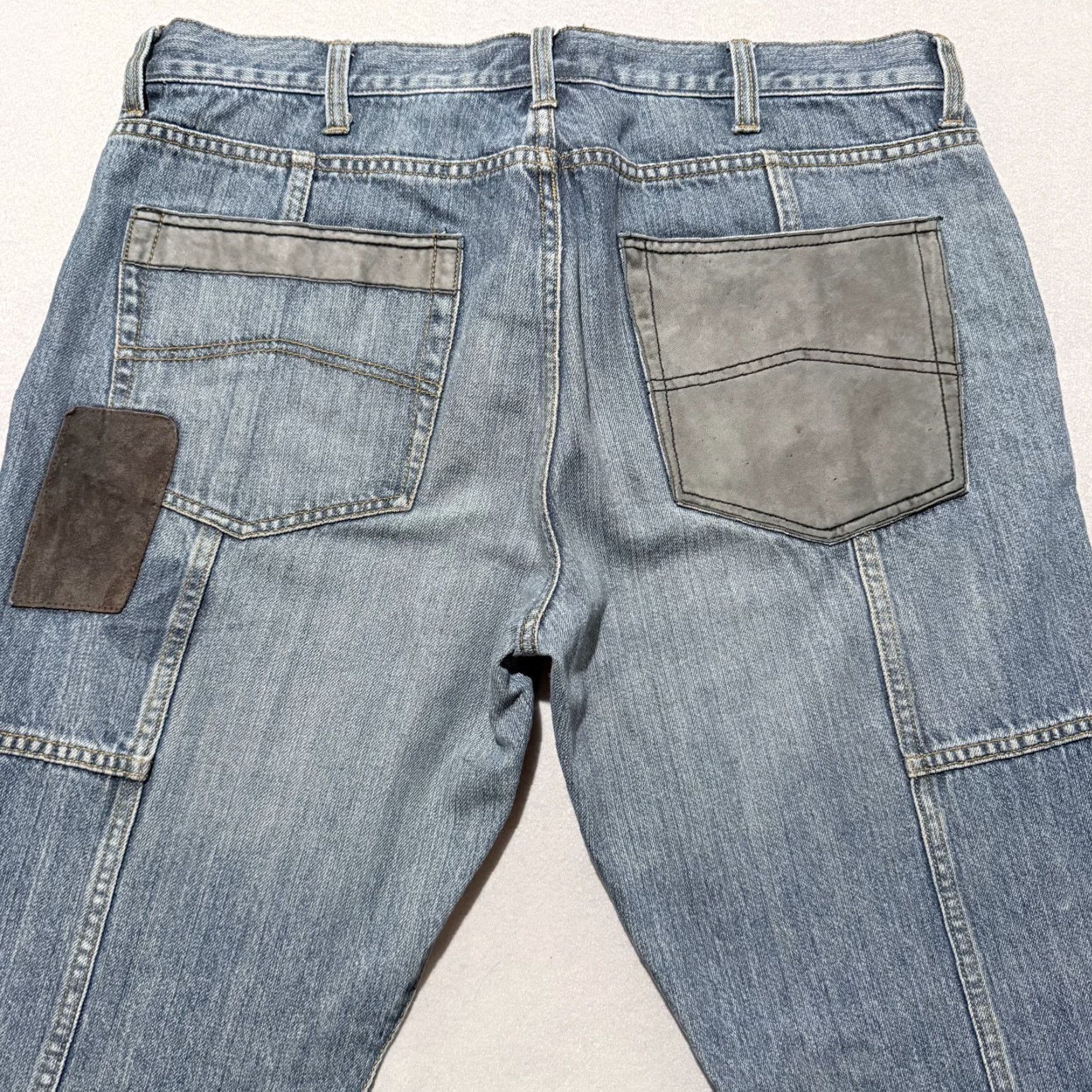Armani Exchange Armani Exchange Jeans Men's Blue Patchwork Carpenter Pockets Zip Fly - 36 Size US 36 / EU 52 - 4 Thumbnail