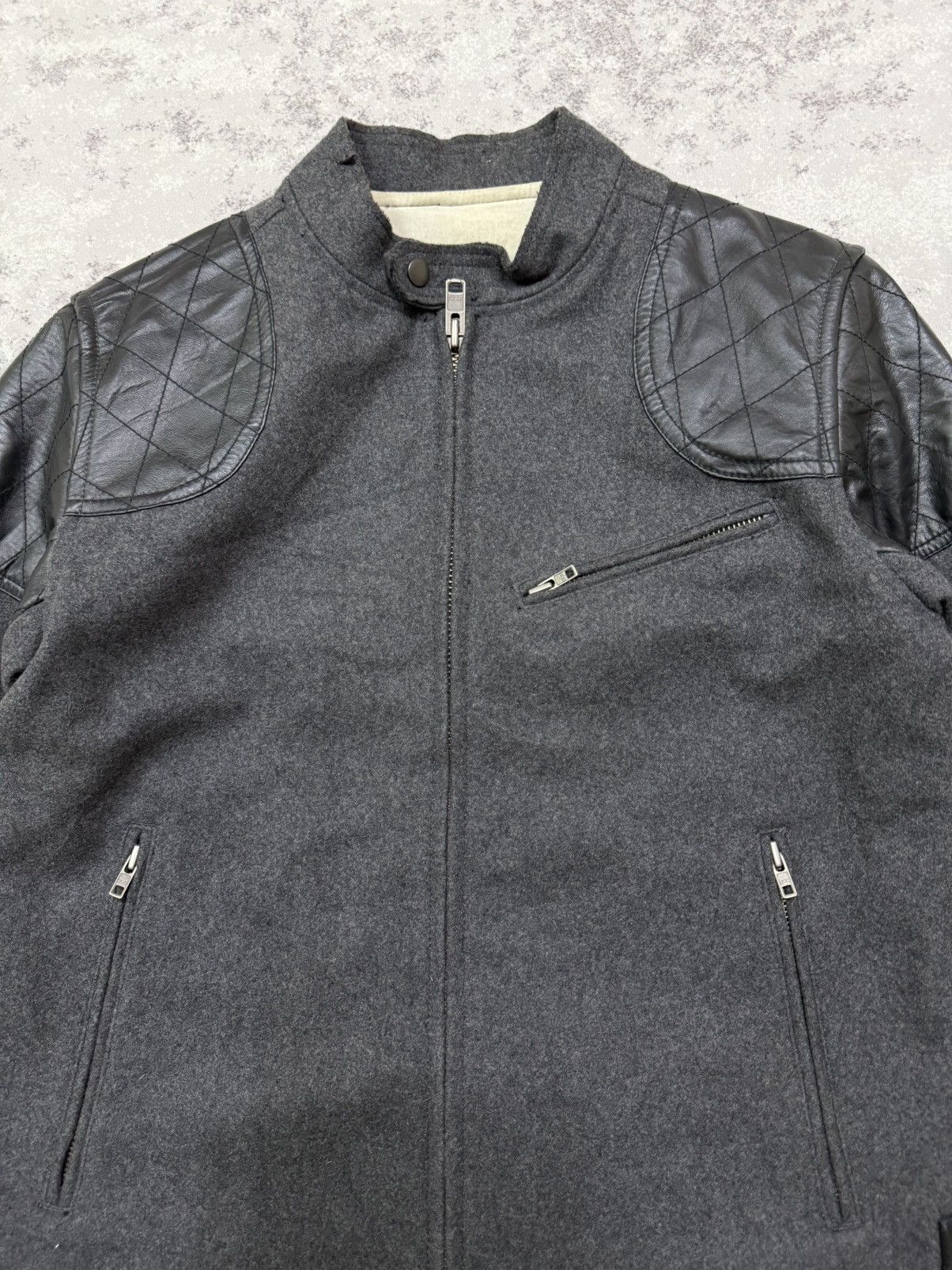 Chevignon Vintage Chevignon patch leather shoulder wool jacket Size US M / EU 48-50 / 2 - 6 Thumbnail