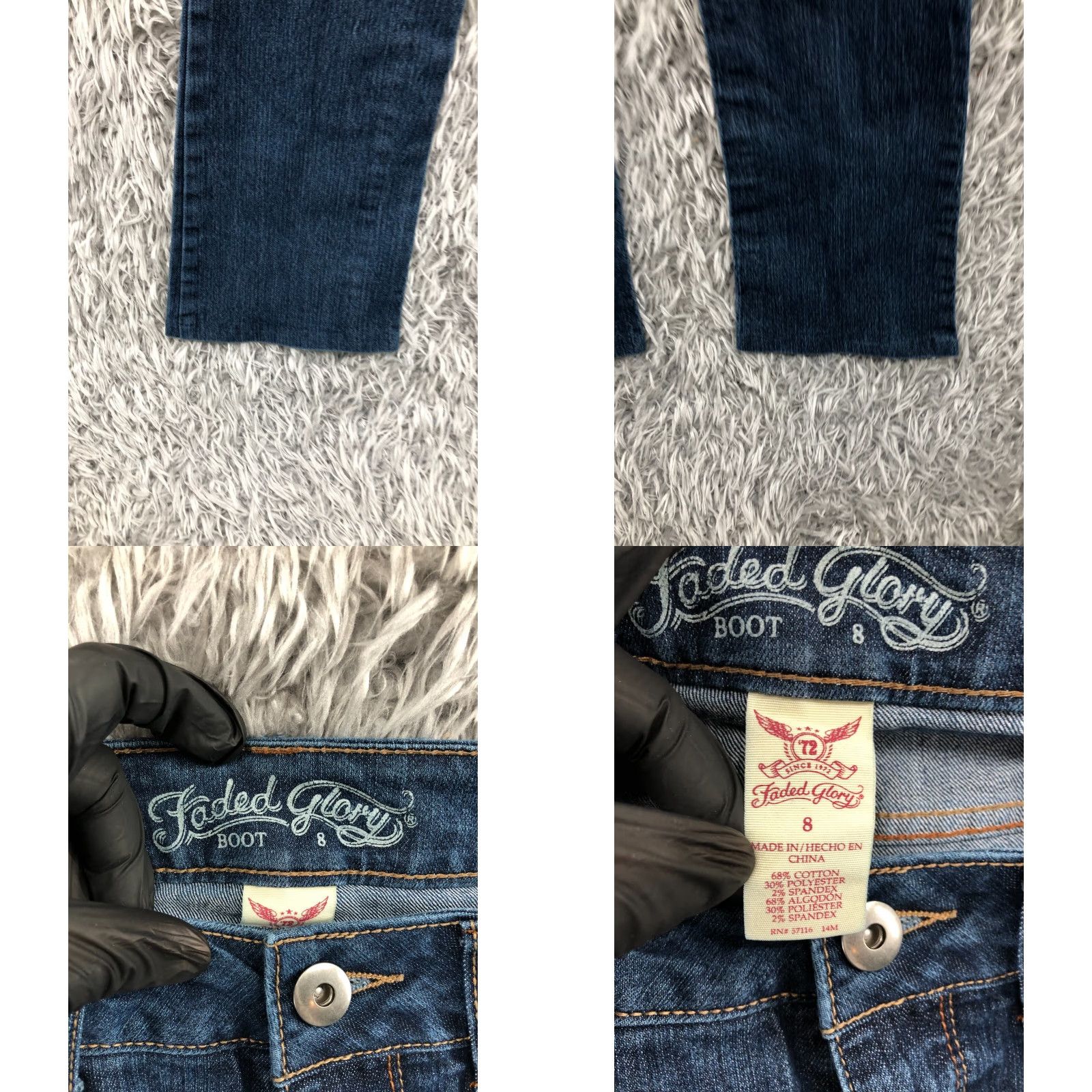Faded Glory Faded Glory Jeans Bootcut Womens Medium Blue Size 8 Regular 27in Inseam Denim Cotton Pocket Zipper Belt Loops 5-Pocket Size 30" / US 8 / IT 44 - 8 Thumbnail
