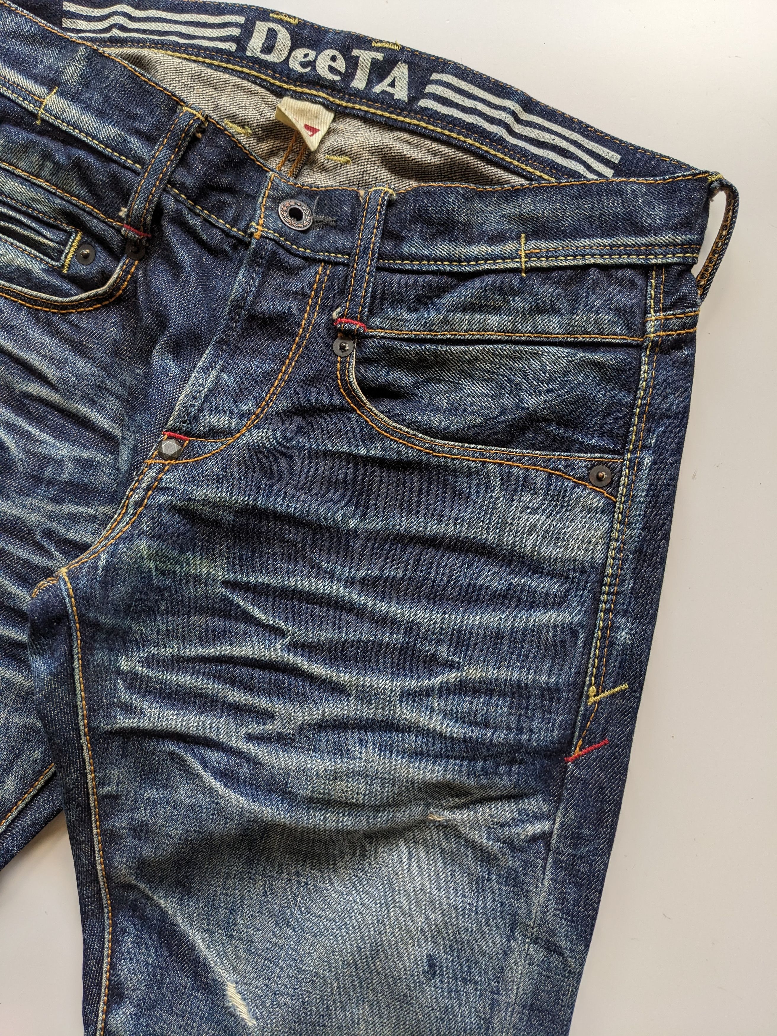 Japanese Brand Deeta faded clawmark indigo jeans Size US 30 / EU 46 - 7 Thumbnail