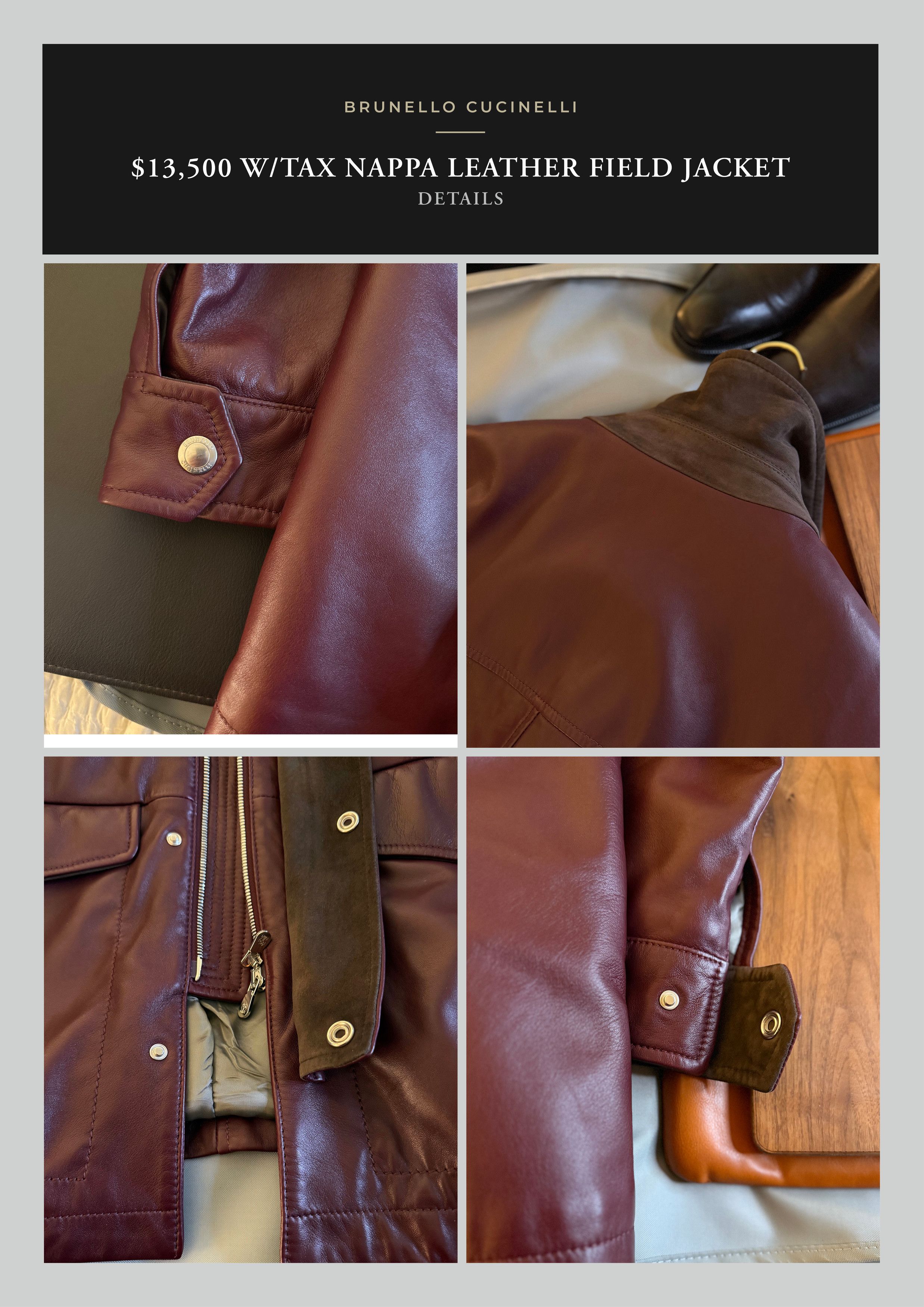 Brunello Cucinelli A Menswear Grail, Rare $13,500 Nappa Leather Jacket Size US XL / EU 56 / 4 - 22 Thumbnail