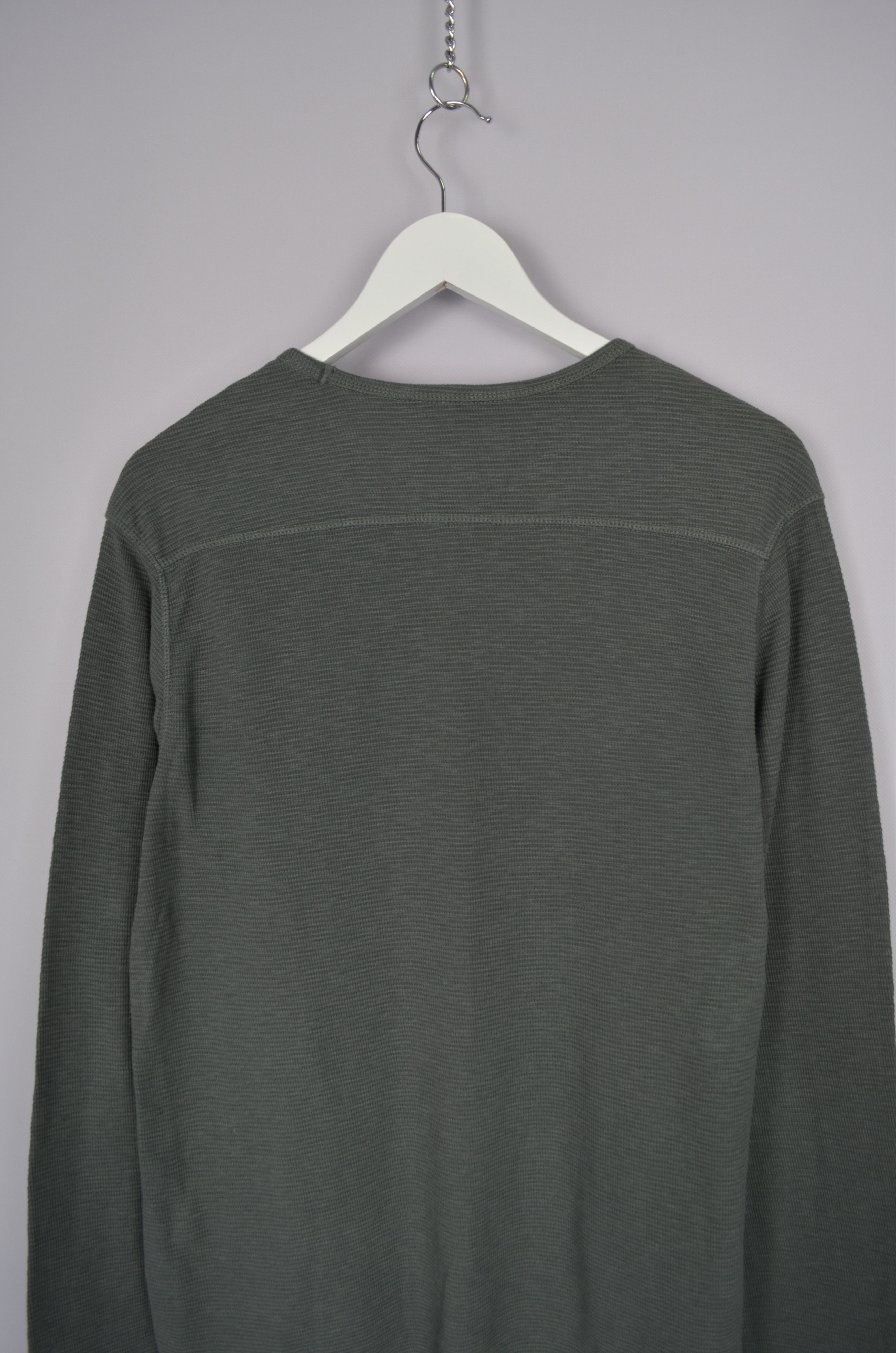 Allsaints × Designer AllSaints Clash Longsleeve Waffle Crew Neck Jumper Khaki Size US M / EU 48-50 / 2 - 6 Thumbnail