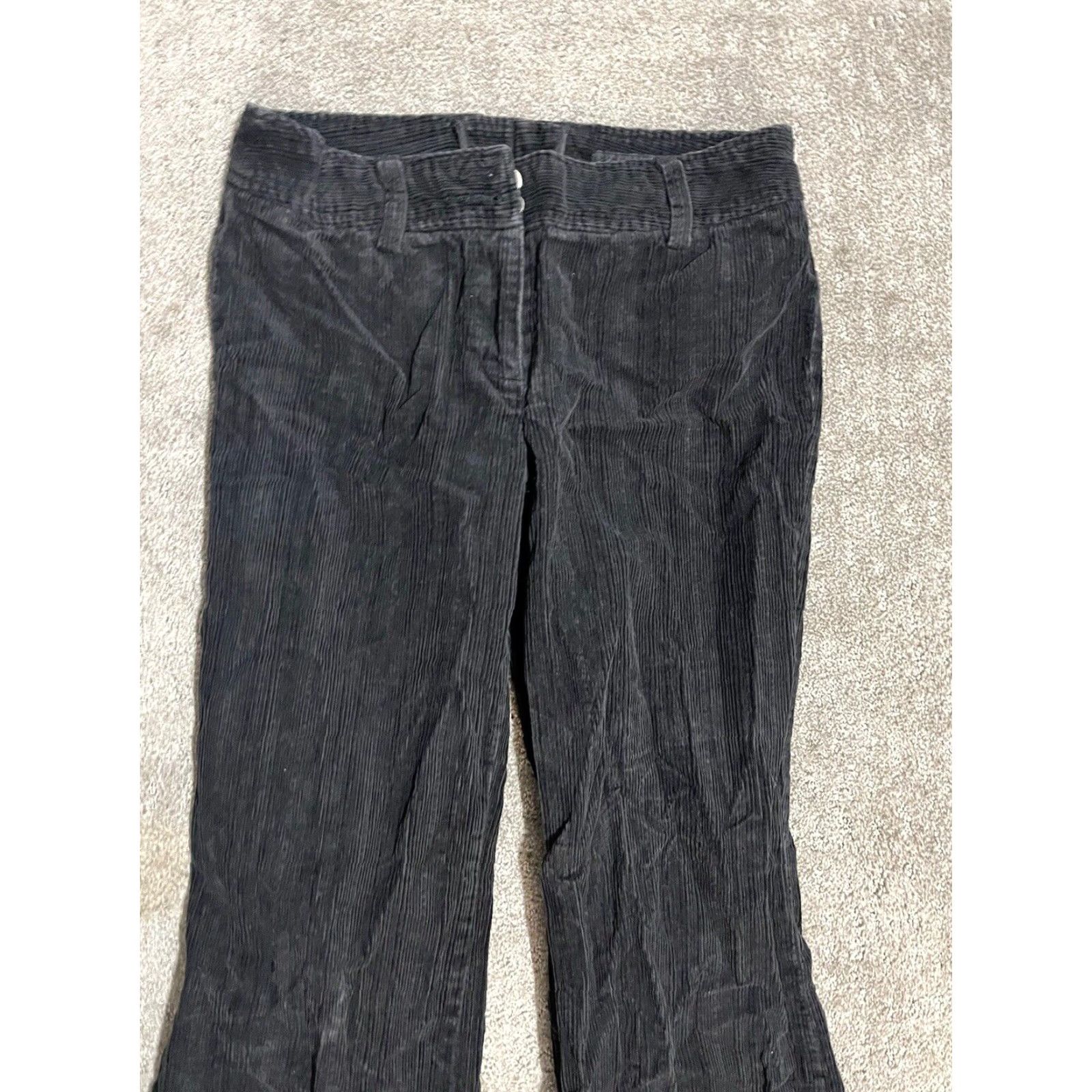 H&M H&M Women's Corduroy Pants - Straight Leg, High Waist, Black, Size 4 Size 27" / US 4 / IT 40 - 2 Thumbnail