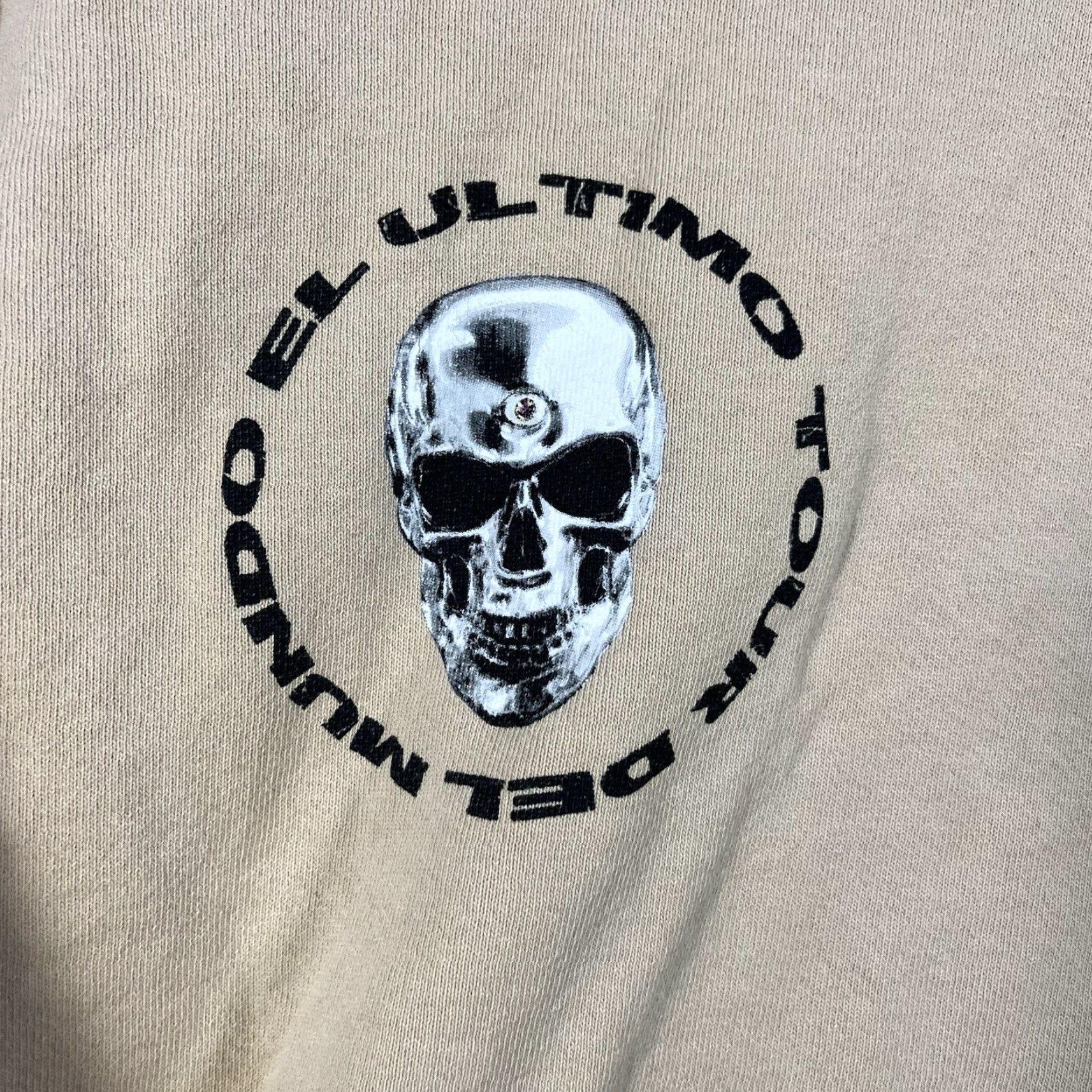Vintage Bad Bunny El Ultimo Tour Del Mundo Unisex Hoodie Adult Medium Skull Merch Beige Size US M / EU 48-50 / 2 - 5 Thumbnail