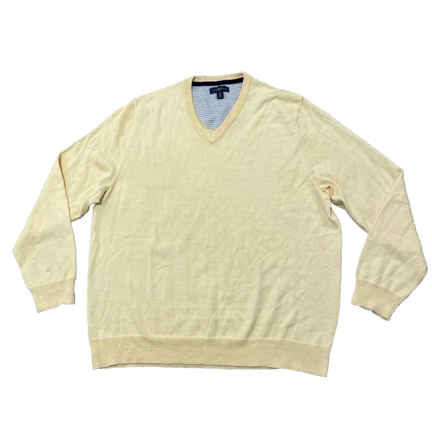 Club Room VINTAGE Club Room Merino Wool Sweater Men XL Light Yellow Retro 70s Arnold Palmer Golf Pullover Knit Sweater Size US XL / EU 56 / 4 - 2 Thumbnail