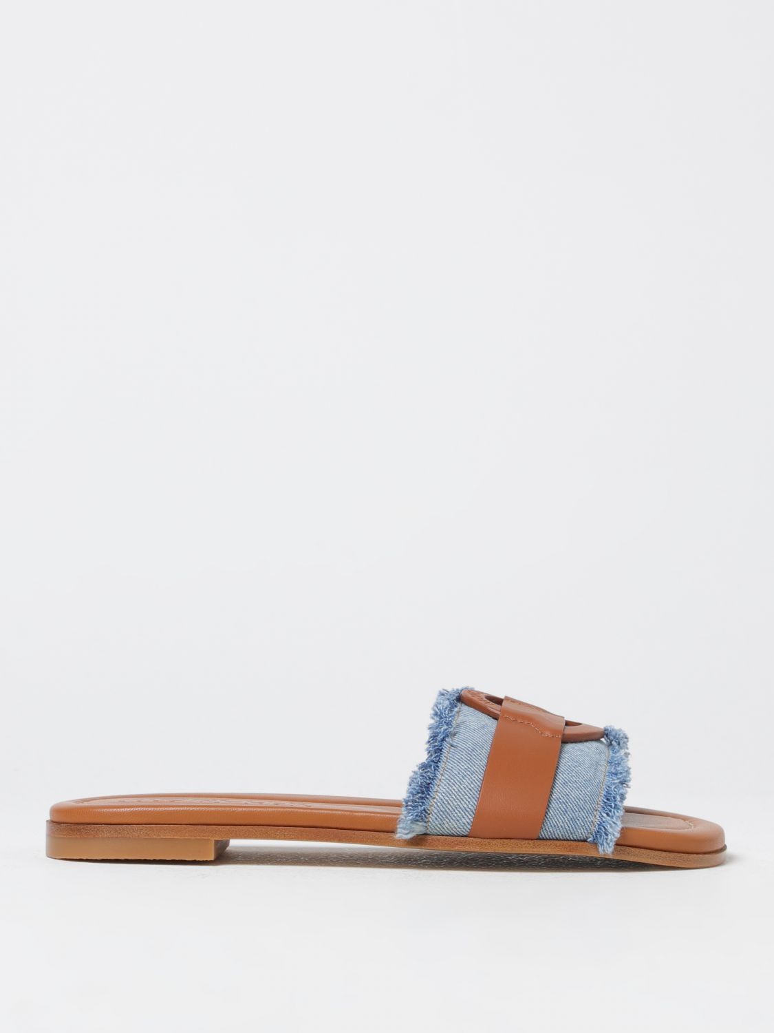 image of Moncler Flat Sandals Woman Blue, Women's (Size 6)