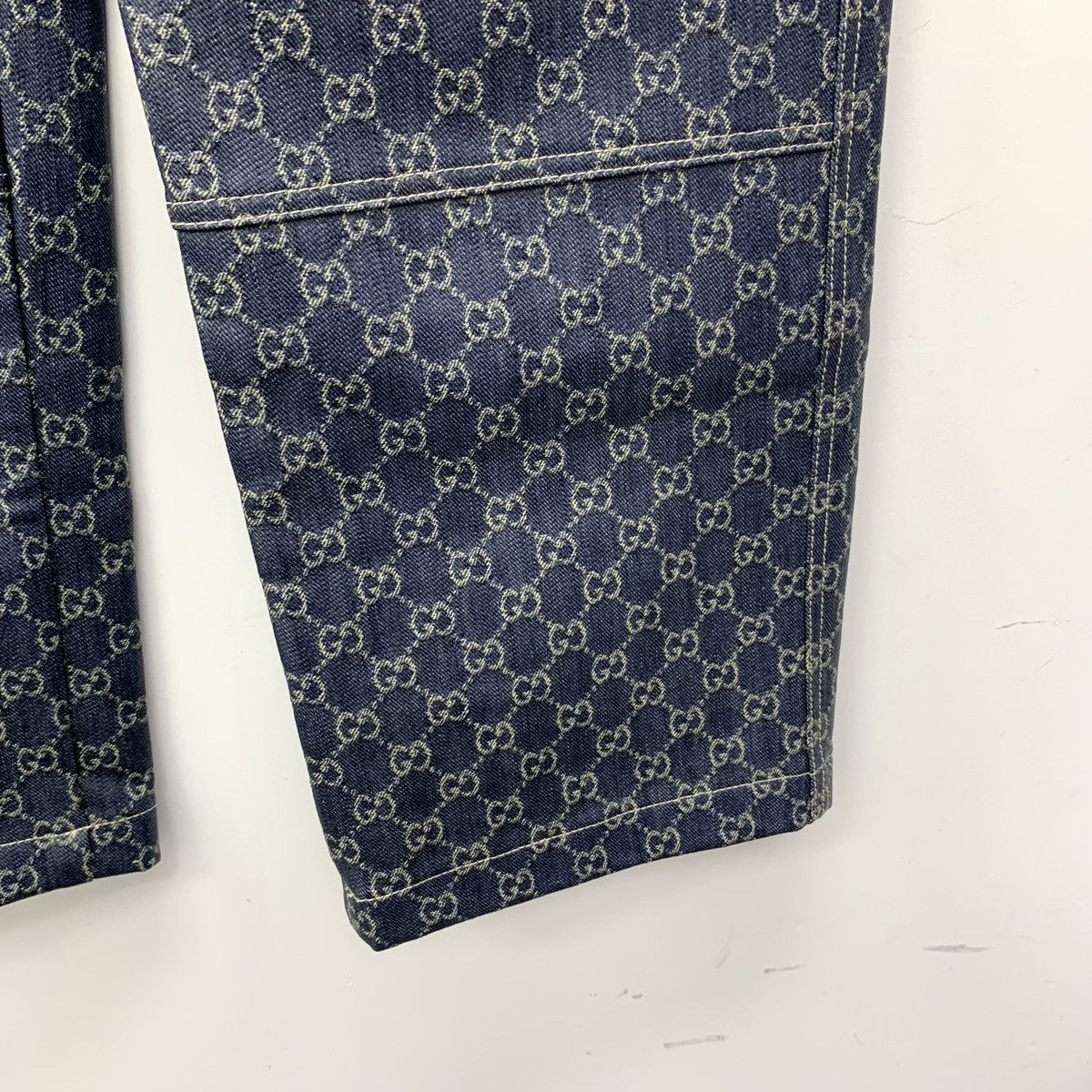 Gucci Gucci Blue Allover Logo Jacquard Casual Cargo Jeans K26WX Size US 30 / EU 46 - 5 Thumbnail