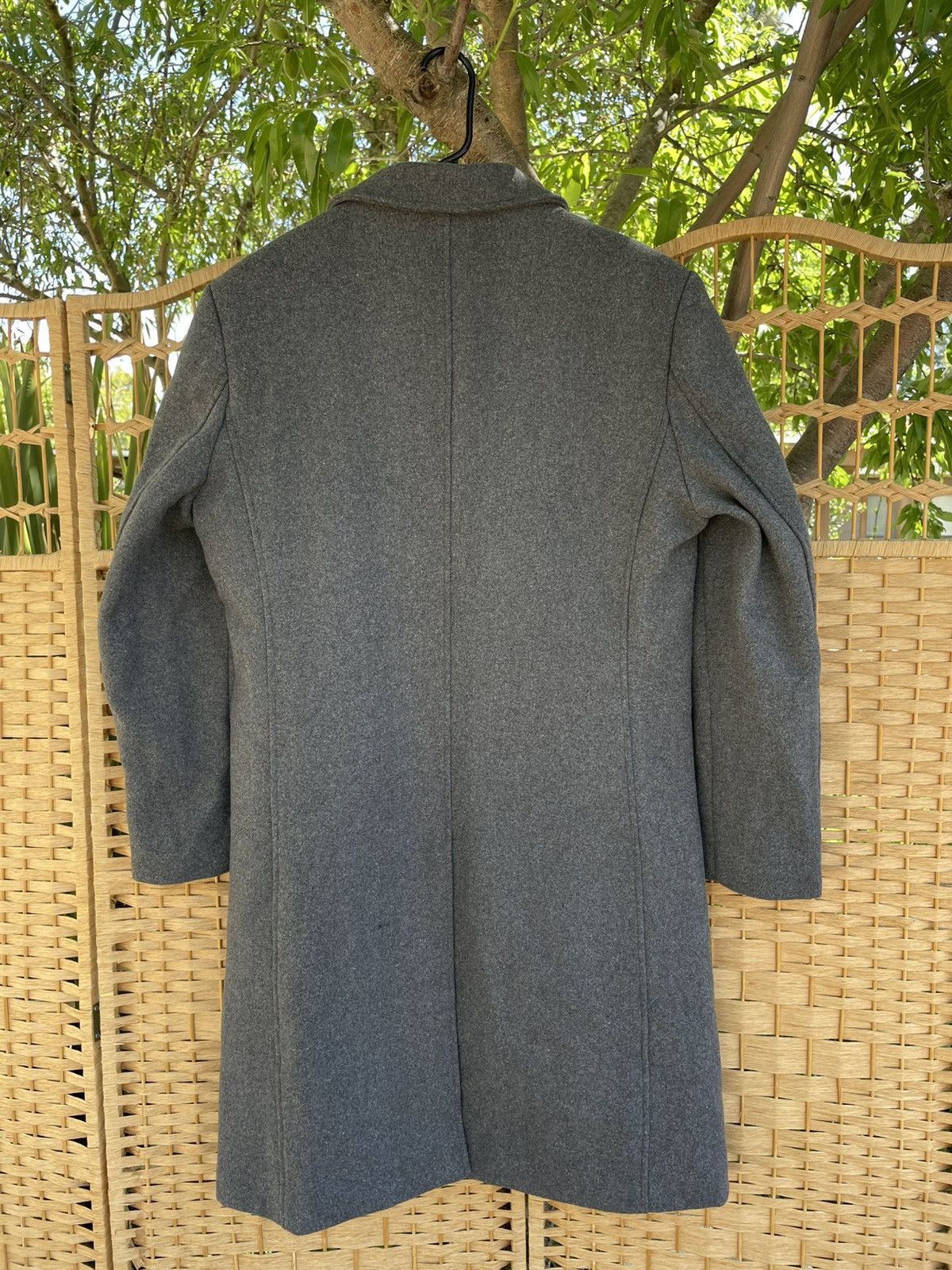 Vintage Charcoal Grey Wool Blend Overcoat – Quilted Lining Size US M / EU 48-50 / 2 - 5 Thumbnail