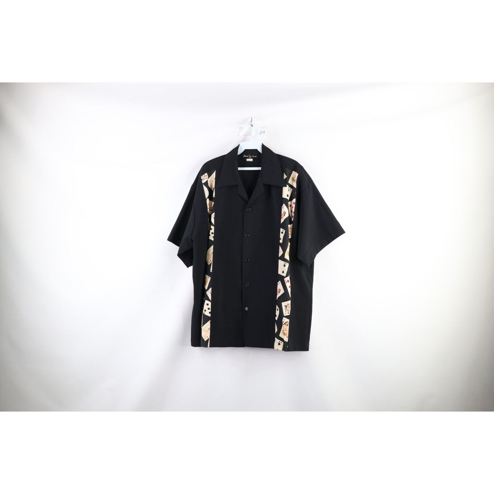 Vintage Vintage 90s Rockabilly Casino Cards Pinup Girl Bowling Shirt Size US XL / EU 56 / 4 - 1 Thumbnail