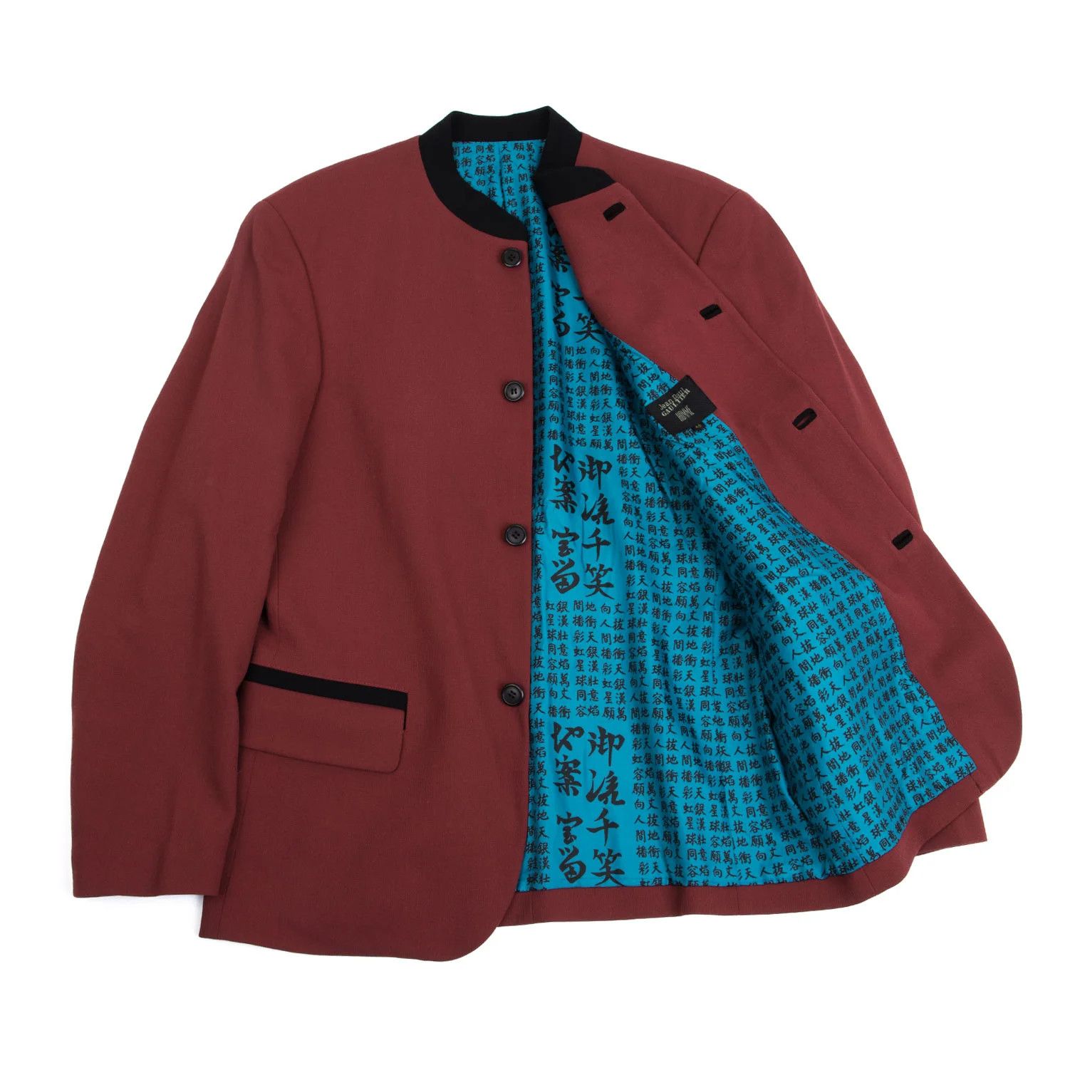 Jean Paul Gaultier Wool Mao Collar Jacket in Bordeaux Size 48 Size US M / EU 48-50 / 2 - 1 Thumbnail