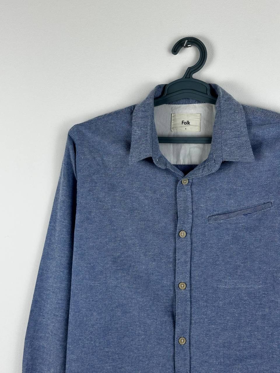 Folk Mens Folk Blue Shirt Long Sleeve Casual Size US XL / EU 56 / 4 - 4 Thumbnail