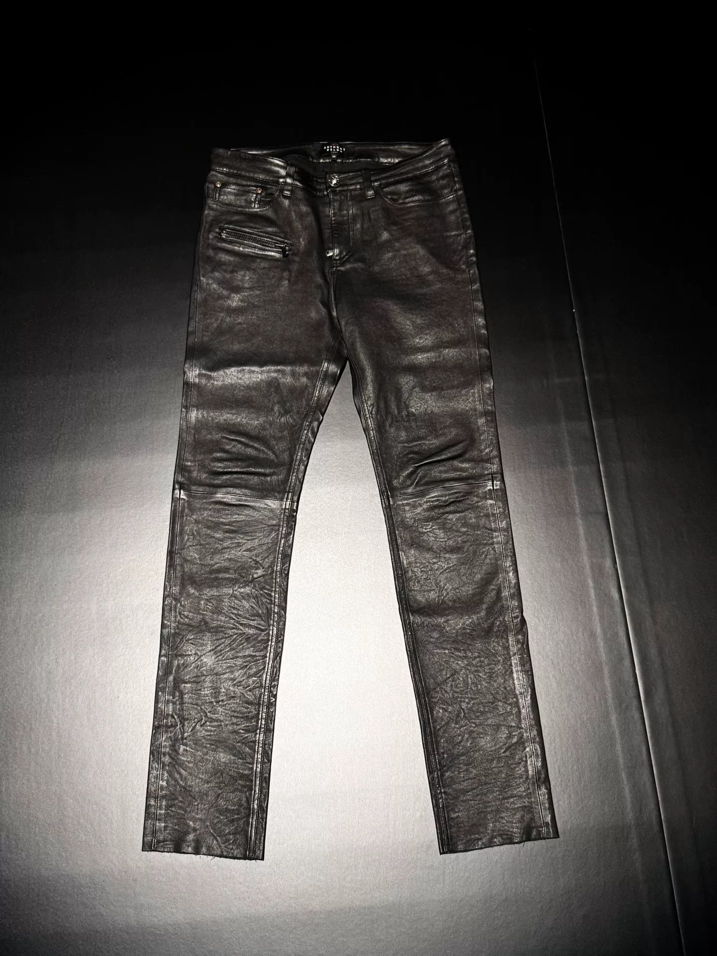 Other Anthony Delon Lamb Leather Biker Pants Size US 29 - 1 Thumbnail