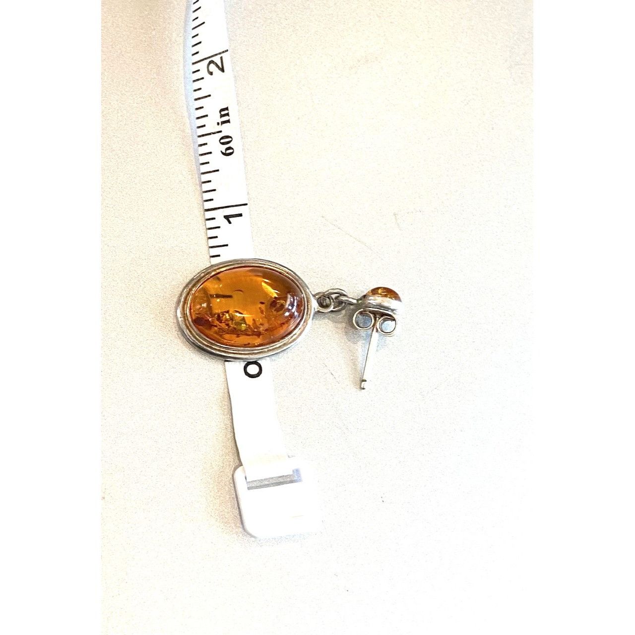Other Silver Sterling 925 Oval Amber Dangle Drop Earrings Stud Bac Size ONE SIZE - 9 Thumbnail