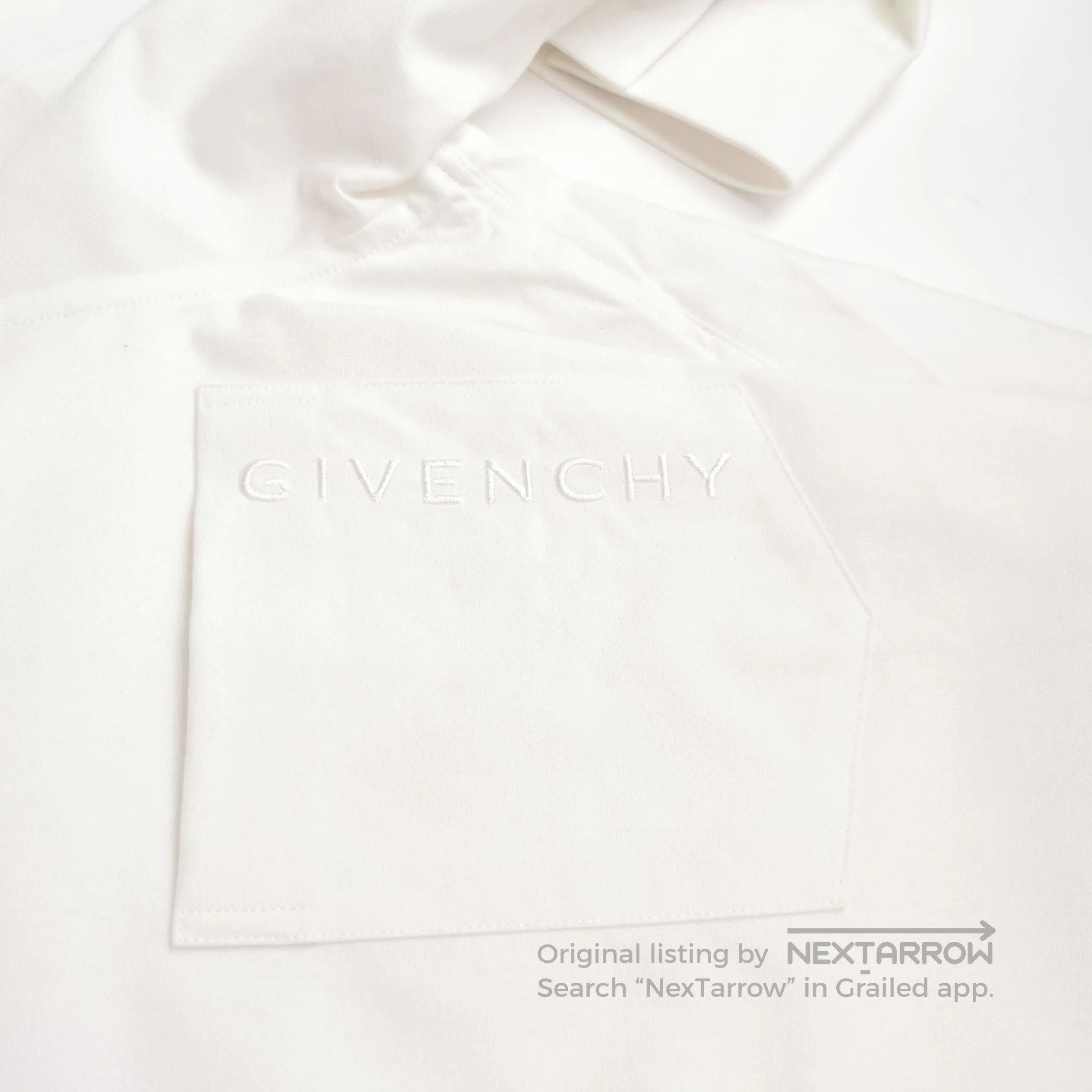 Givenchy Givenchy Cotton Logo Embroidered Collared Shirt. Size US L / EU 52-54 / 3 - 1 Thumbnail