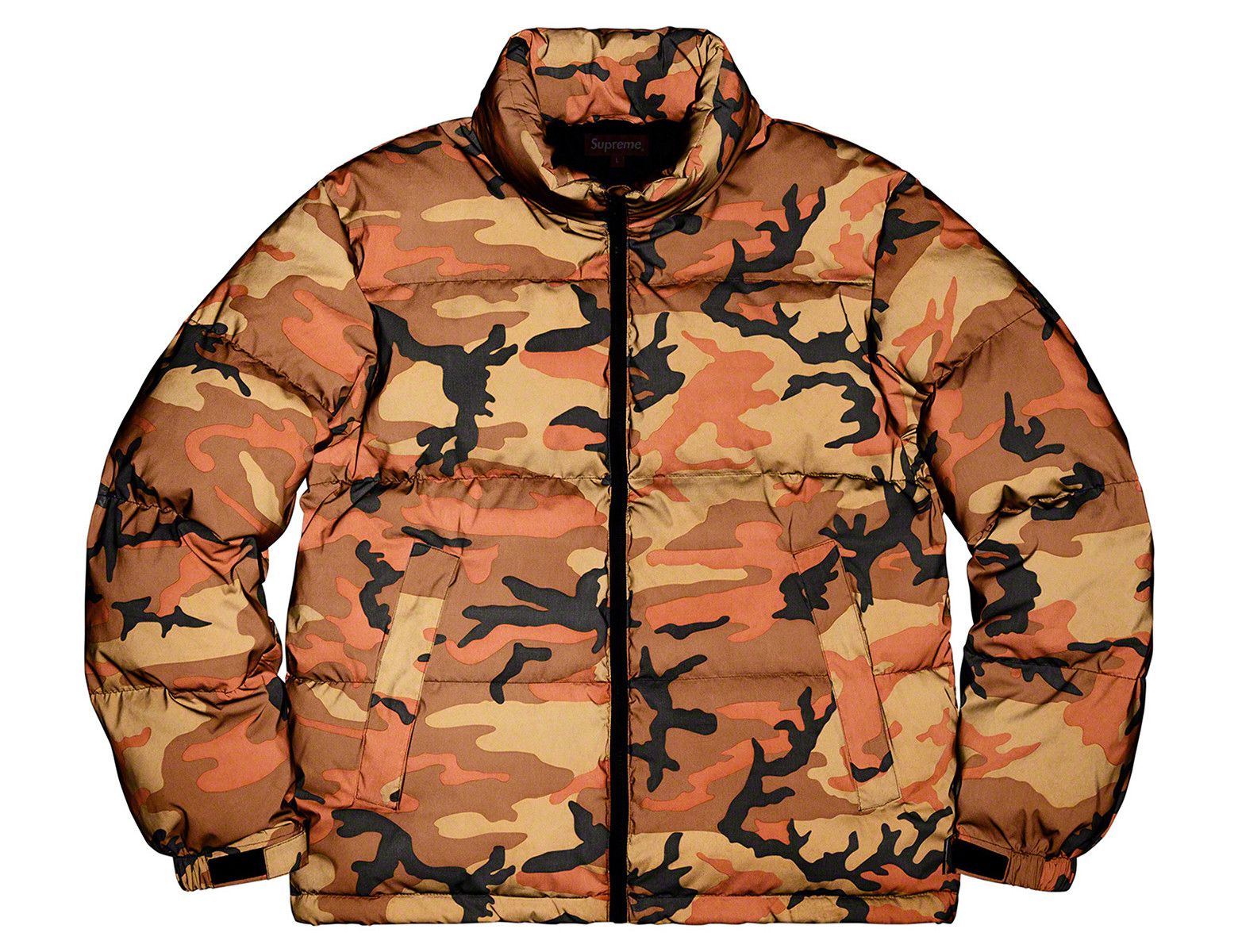 Supreme Supreme Reflective Camo Down Jacket Orange Camo | Grailed