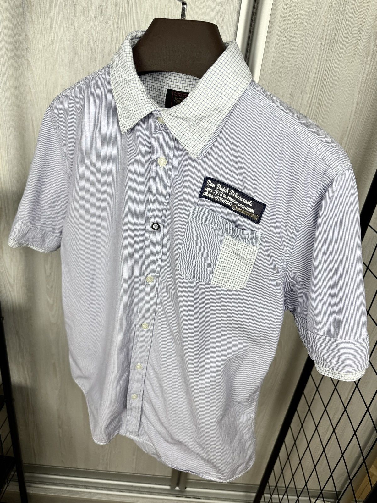 Von Dutch Von Dutch kustommade checkered double collar ss shirt Size US L / EU 52-54 / 3 - 5 Thumbnail