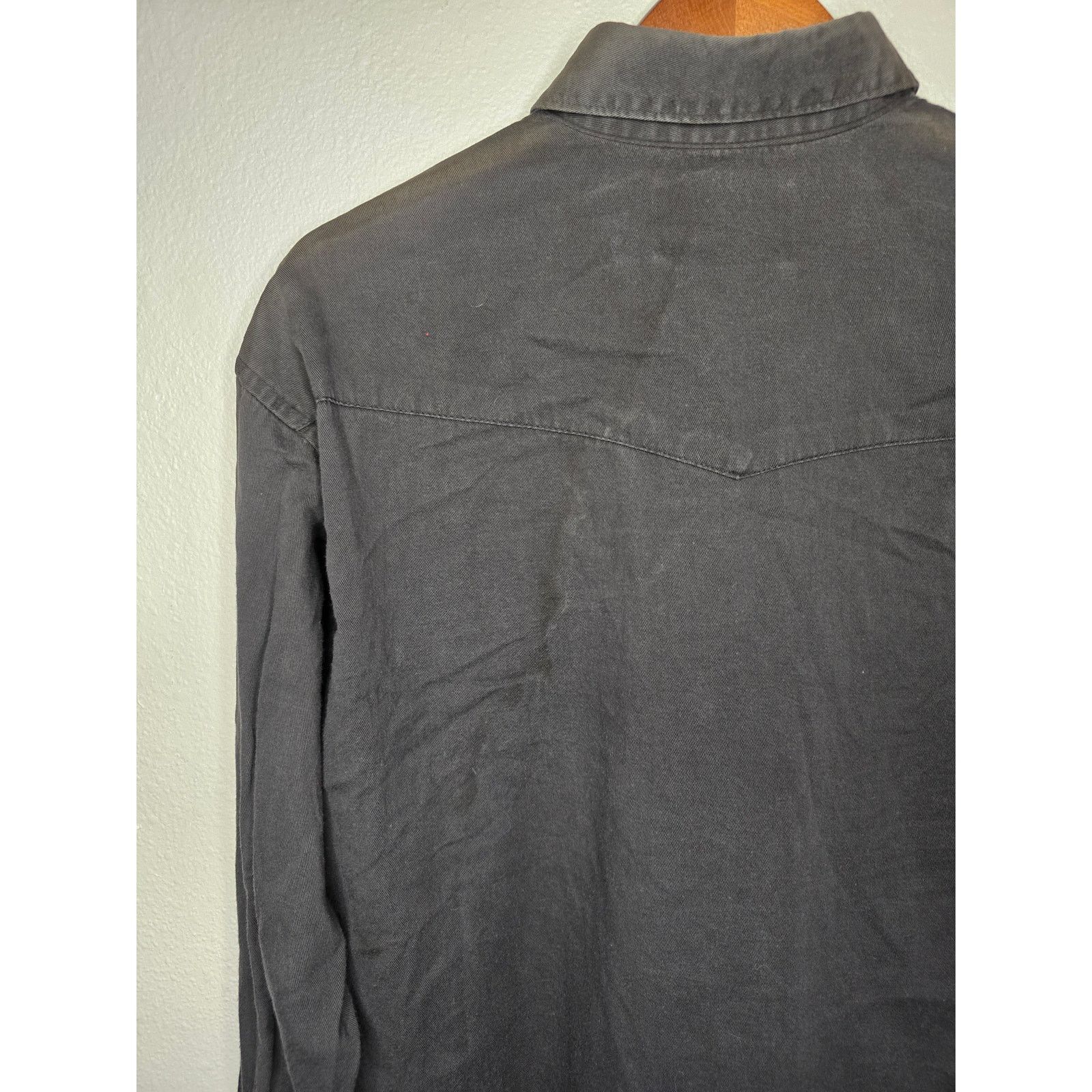 Wrangler Vintage Wrangler M Black Long Sleeve Black Button Up Shirt Size US M / EU 48-50 / 2 - 8 Thumbnail