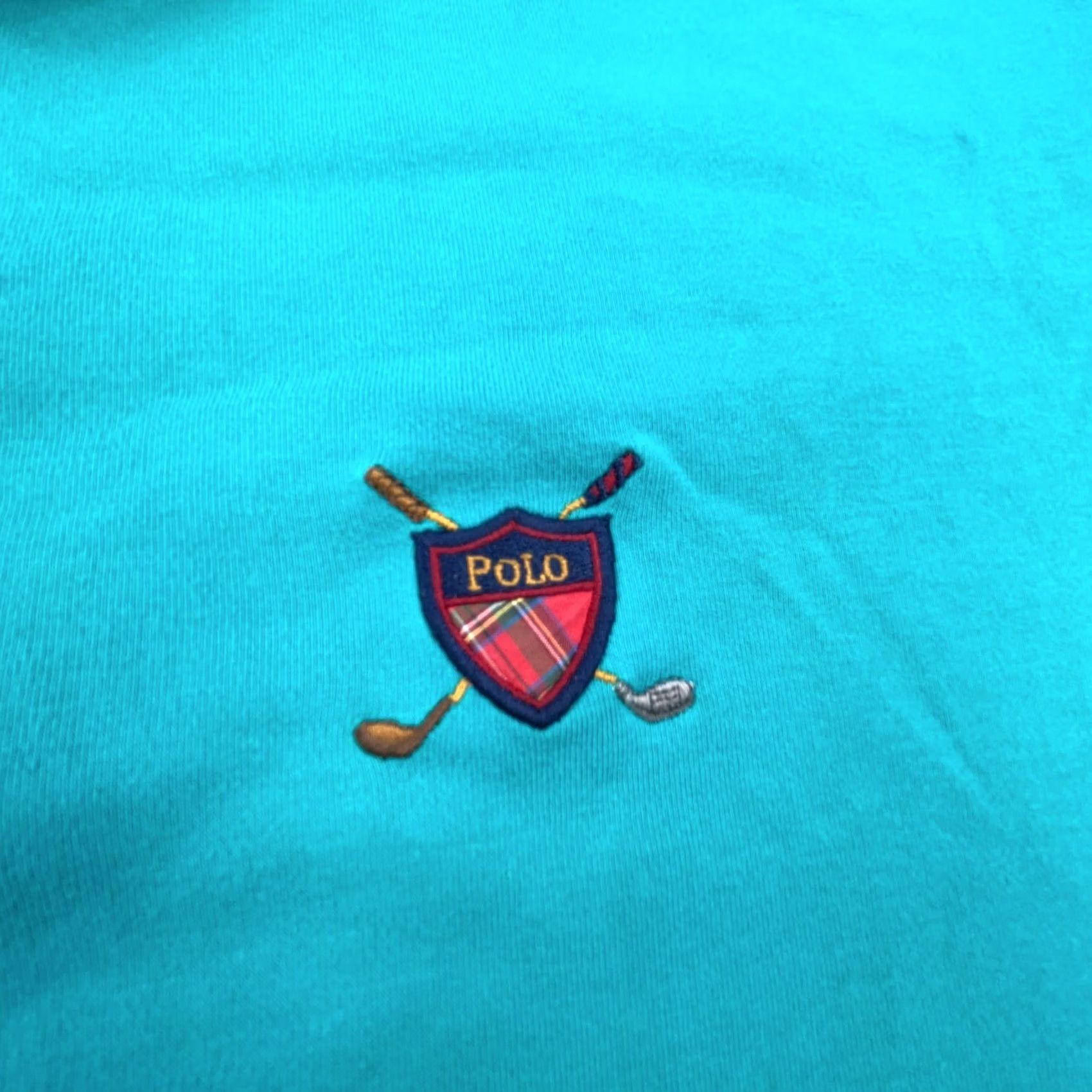 Vintage VINTAGE Polo Golf Shirt Men Medium Blue Teal Y2K Crest Polo Ralph Lauren Size US M / EU 48-50 / 2 - 4 Thumbnail